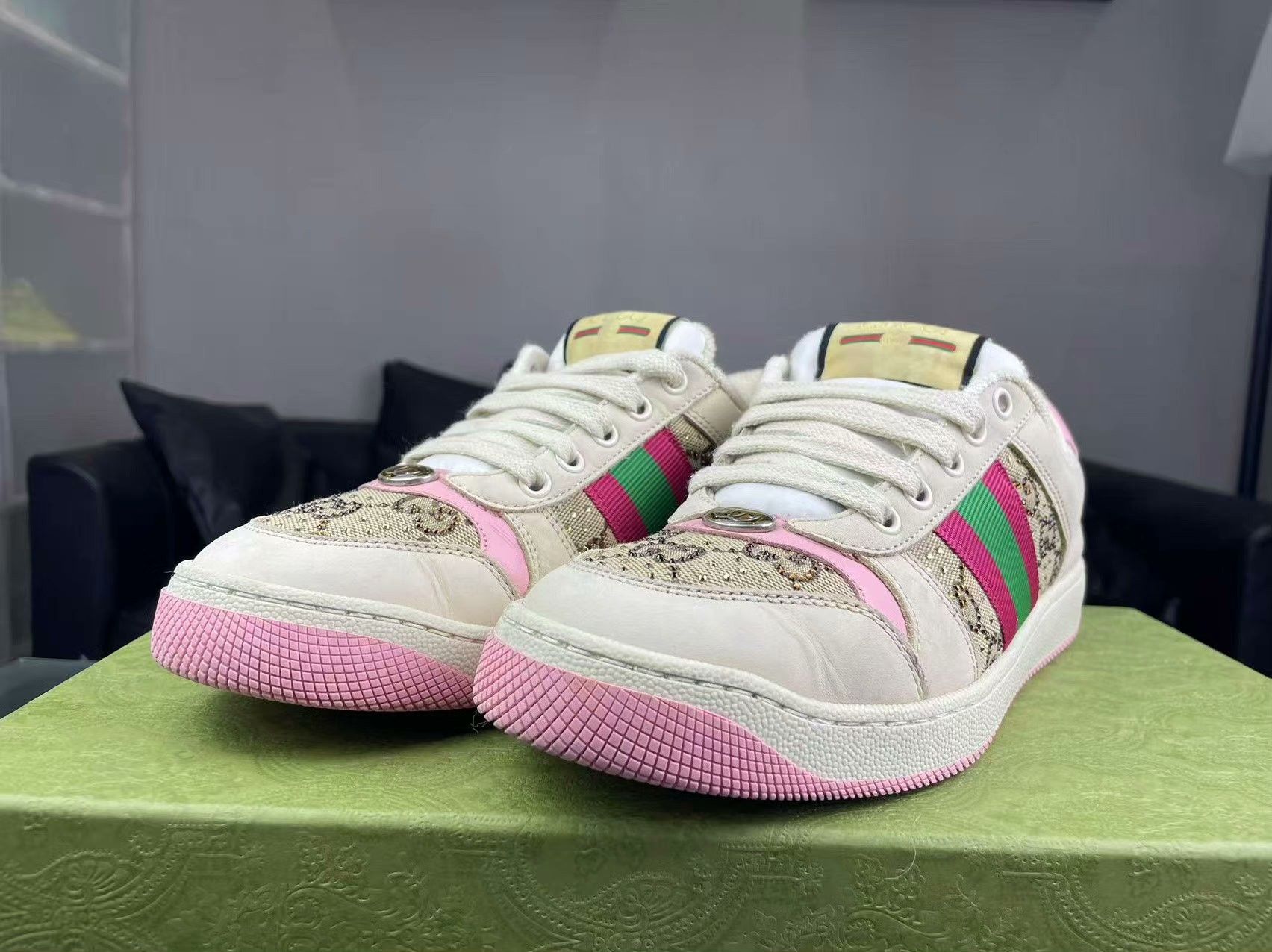 Gucci Gucci Pink Lowtop Sneakers us_6-5 Women Size US 6.5 / IT 36.5 - 1 Thumbnail