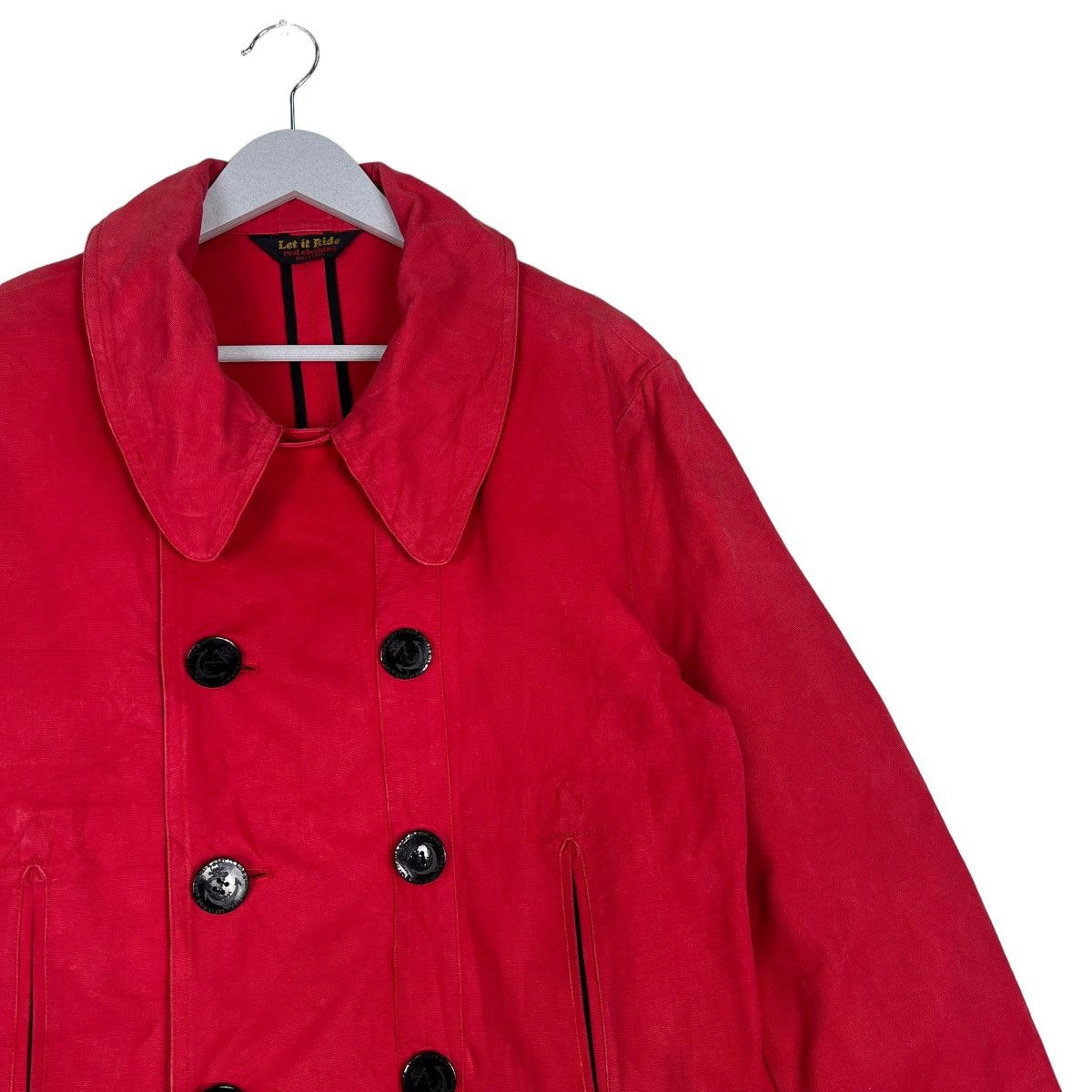 Japanese Brand 🔥 LET IT RIDE REAL CLOTHING RED NAVY DOUBLE BREAST COAT Size US M / EU 48-50 / 2 - 5 Thumbnail
