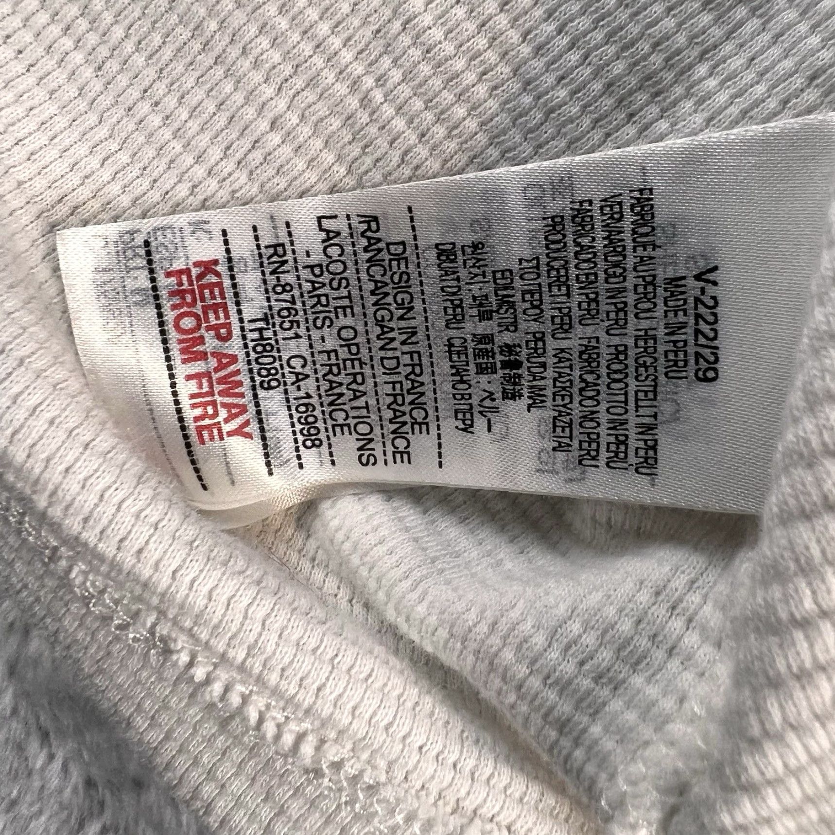 Lacoste Lacoste Shirt Thermal Waffle Knit Mens M White Sleepwear Long Sleeve Crew Neck Cotton Knit Pullover Sleepshirt Regular Size US M / EU 48-50 / 2 - 3 Thumbnail