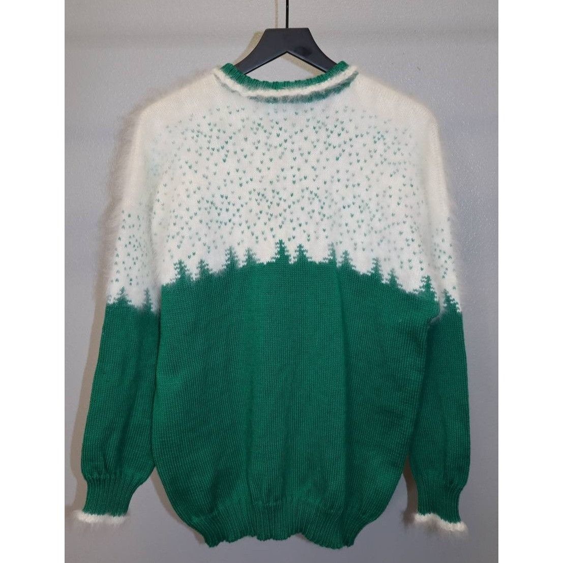 Vintage Ceau Mar Women's L Wool & Angora Sweater w/Fluffy Trim Size L / US 10 / IT 46 - 5 Thumbnail