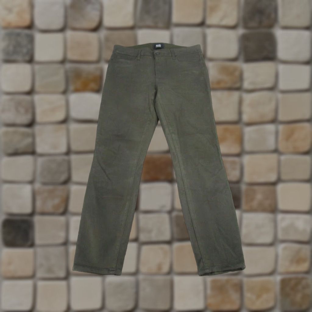 Paige Paige Jeans Womens 30 Petite Hoxton Ankle Green Coated Denim Skinny Size 30" / US 8 / IT 44 - 1 Thumbnail