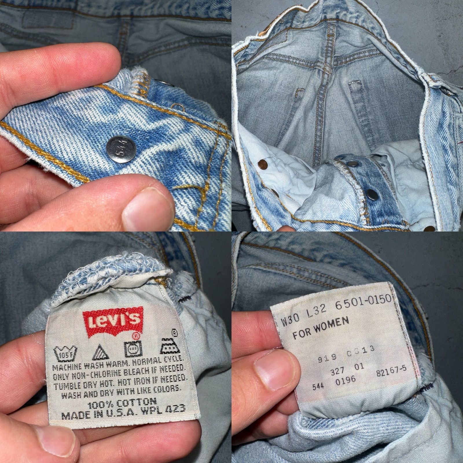 Levi's VINTAGE Levi's 501 Jeans Women 30x32 Straight Leg 90s USA Blue Light Wash Denim Size 30" / US 8 / IT 44 - 8 Thumbnail