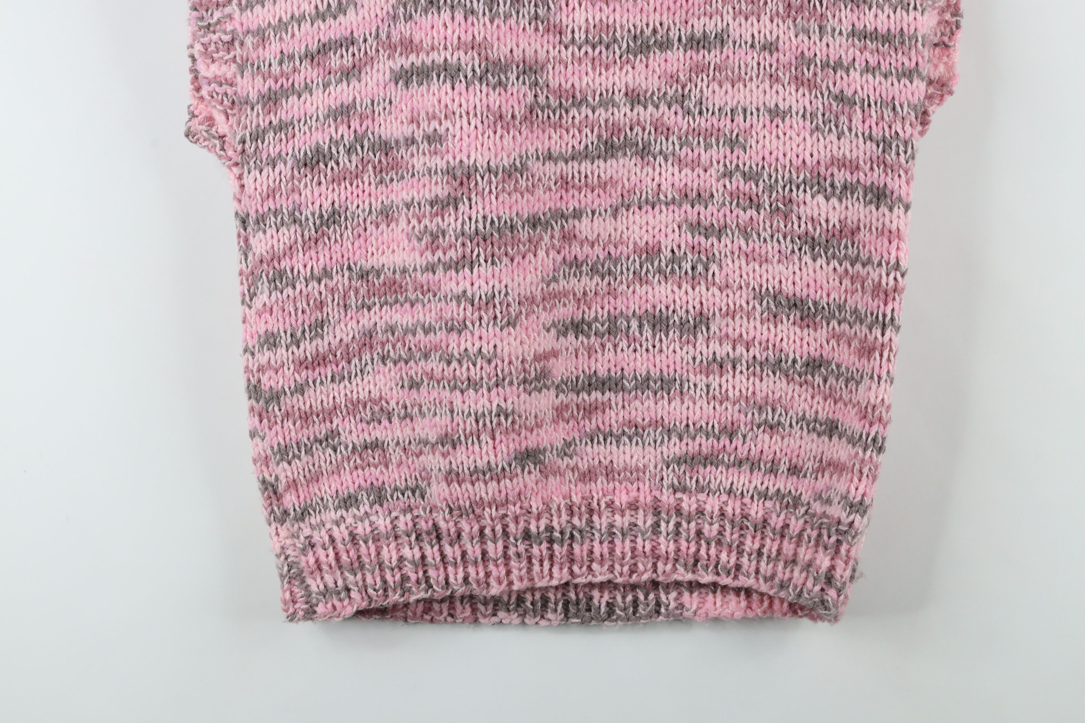 Vintage Vintage 80s 90s Streetwear Sleeve Crochet Sweater Vest Pink Size S / US 4 / IT 40 - 10 Thumbnail