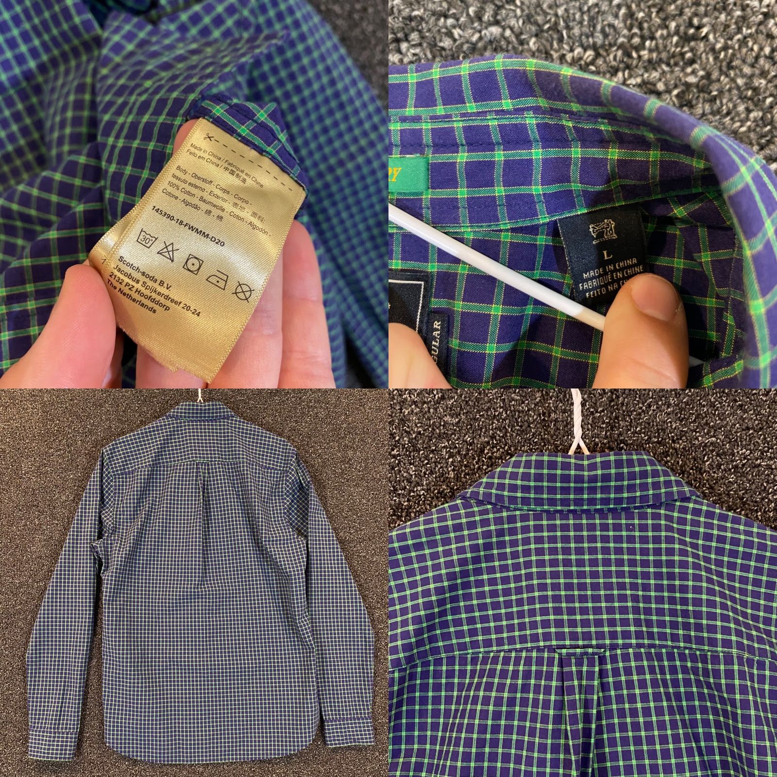 Scotch & Soda Scotch & Soda Shirt Mens L Large Blue Green Plaid Button-Down L/S Special Delivery Size US M / EU 48-50 / 2 - 8 Thumbnail