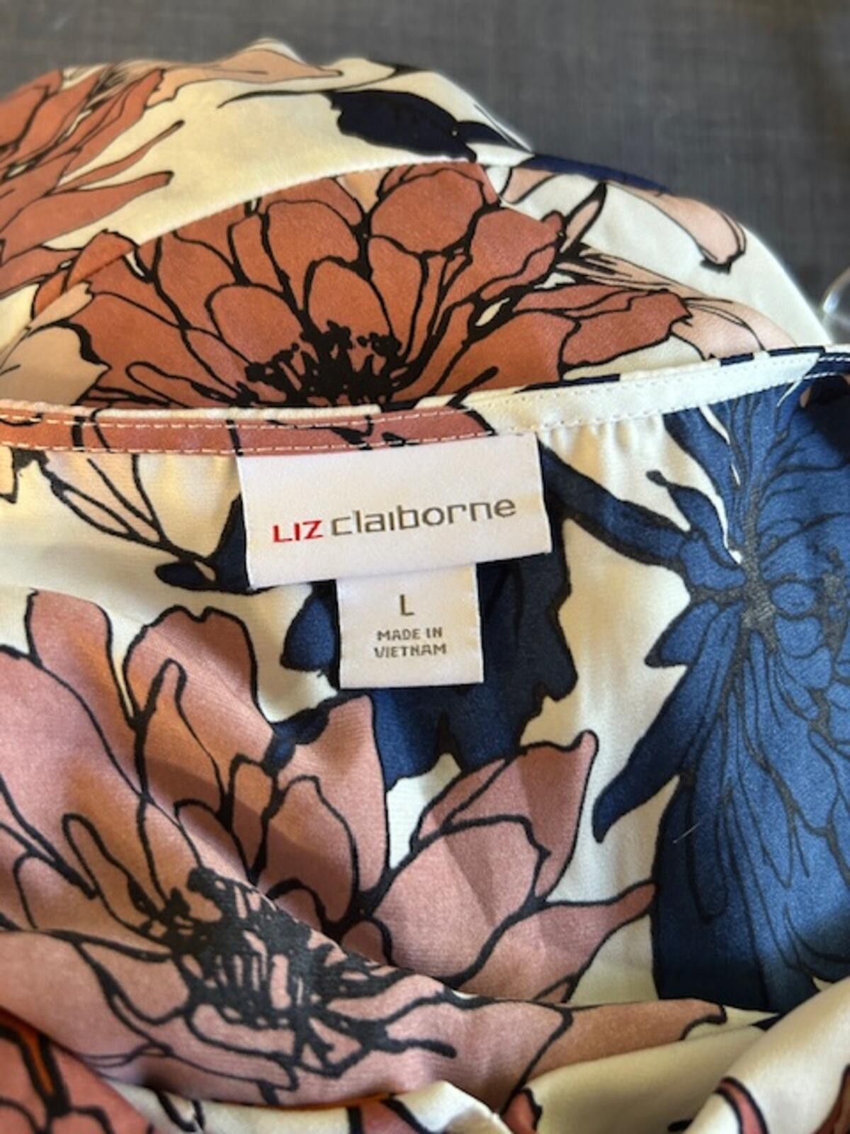 Other Liz Claiborne Large Floral Button-Front Blouse Size L / US 10 / IT 46 - 2 Thumbnail