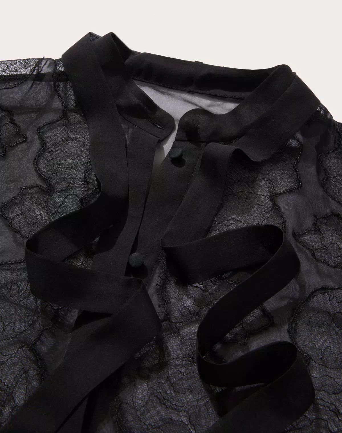 Valentino o1s1wg110925 Chiffon Blouse in Black Size S / US 4 / IT 40 - 3 Thumbnail