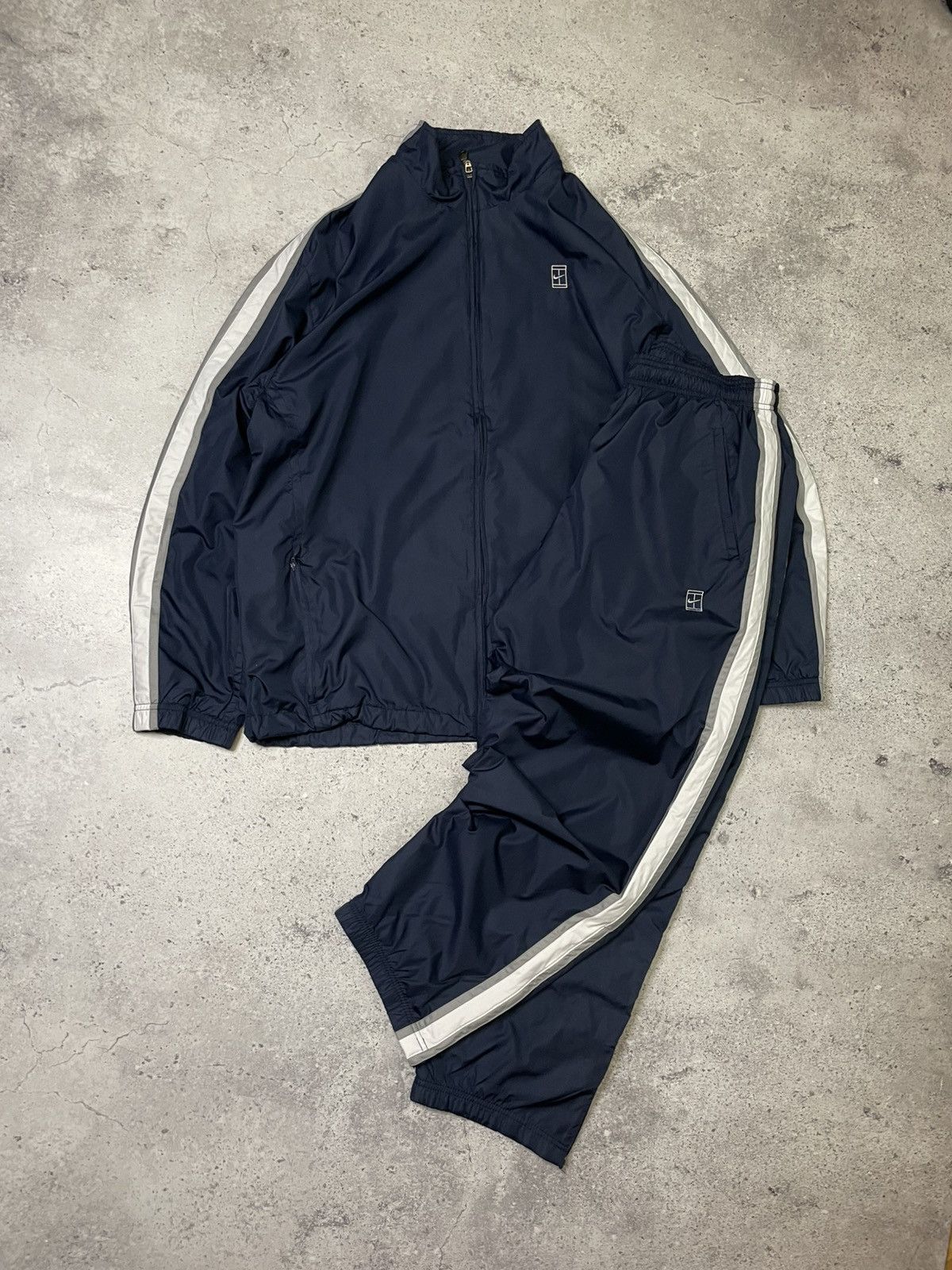 VTG Y2K Nike Challenge Court Nylon Track Suit Jacket Pants