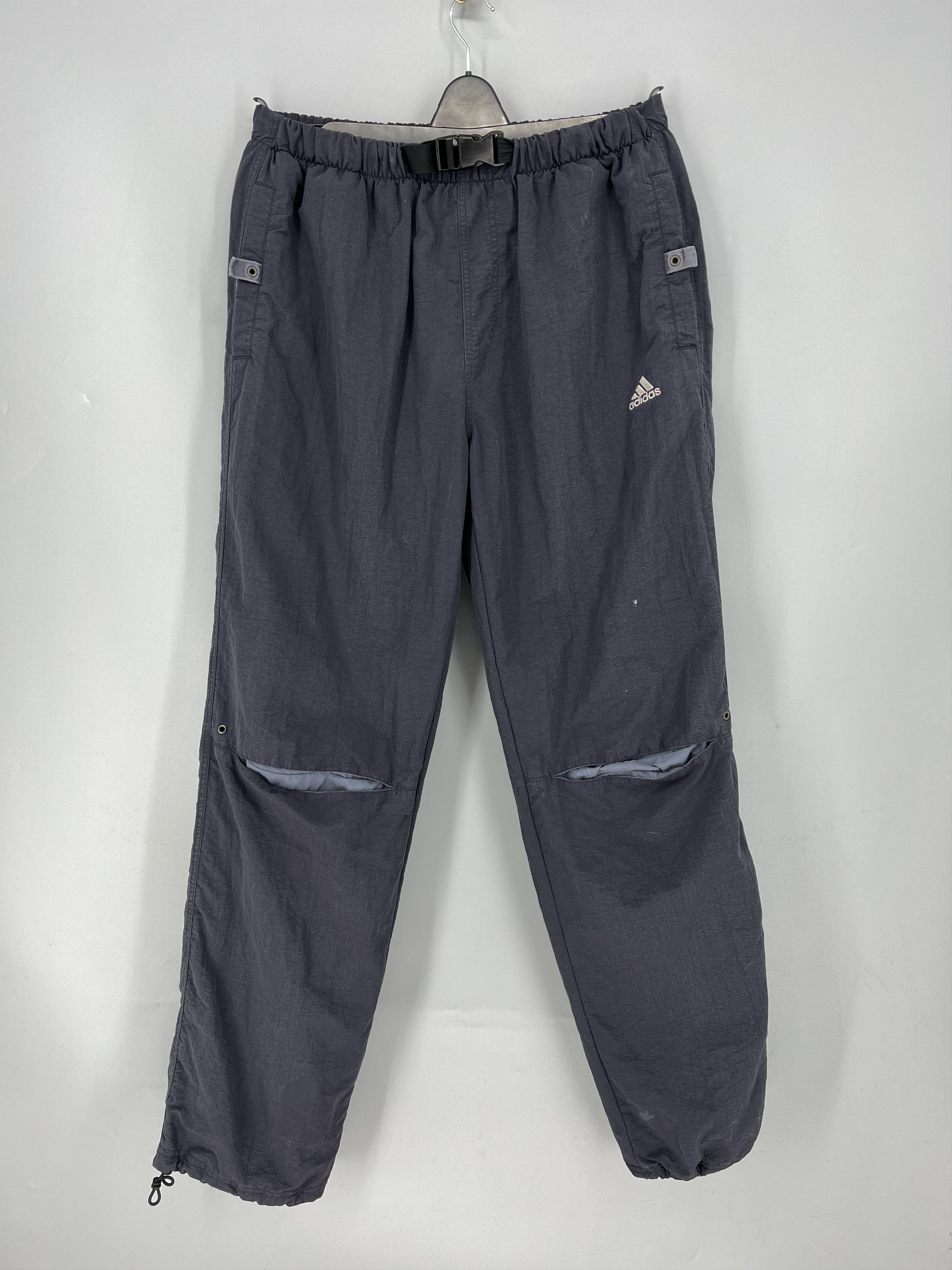 Adidas Vintage 90s Adidas Nylon Track Pants / Drill Pants Baggy Fit Size US 32 / EU 48 - 1 Thumbnail