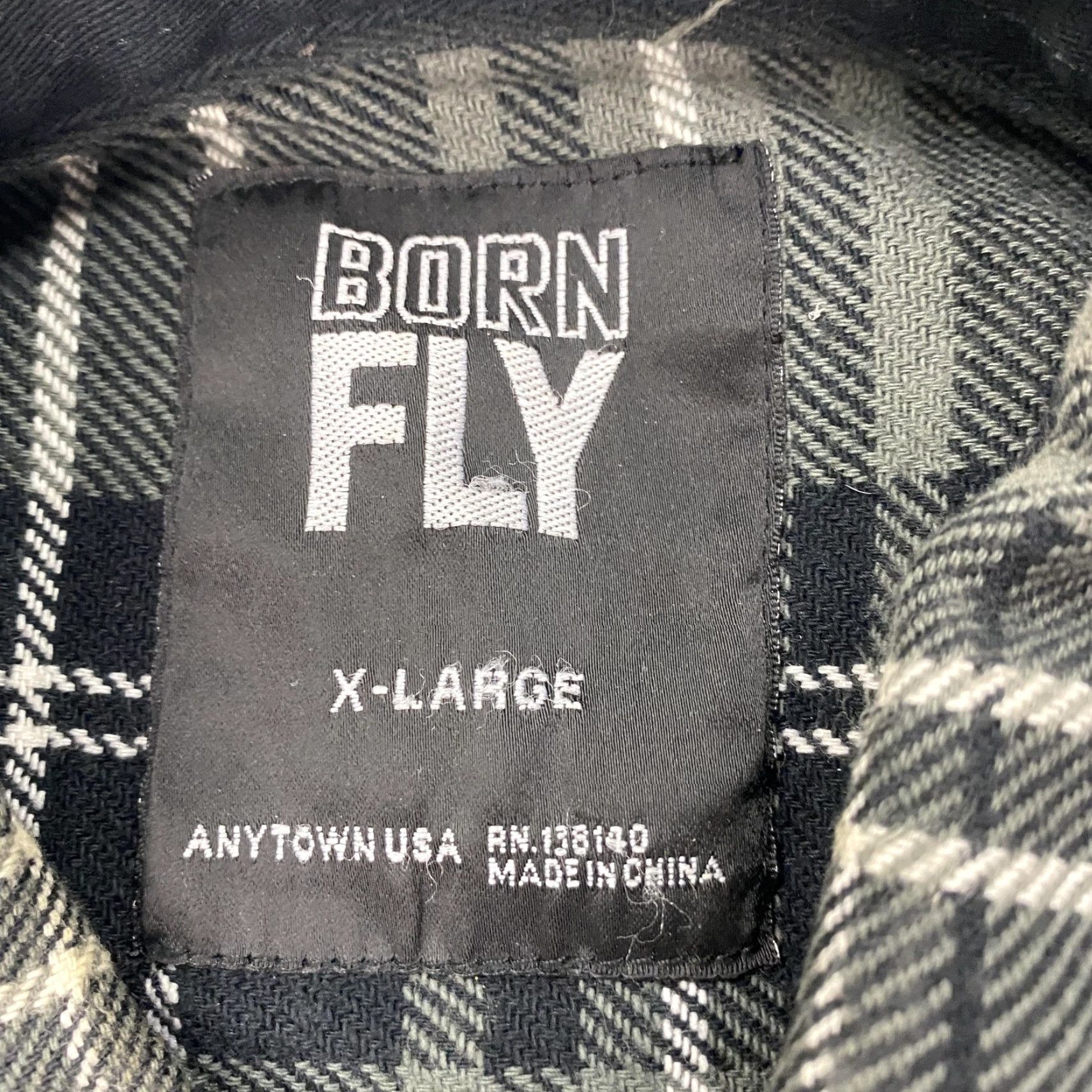 Born Born Fly Flannel Shirt Mens XL Green Black Plaid Long Sleeve Button-Up with Elbow Patches Size US XL / EU 56 / 4 - 6 Thumbnail