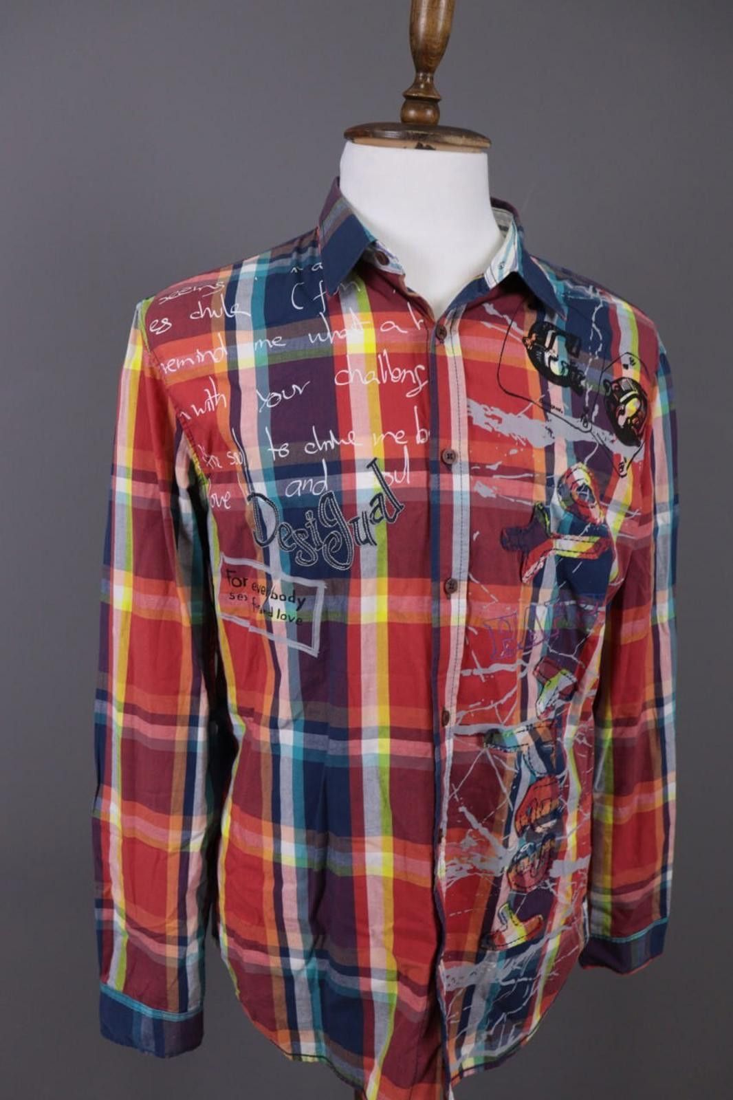 Desigual Desigual Multicolor Big Logo Check Shirt Sz XXL / 2XL Size US XXL / EU 58 / 5 - 7 Thumbnail