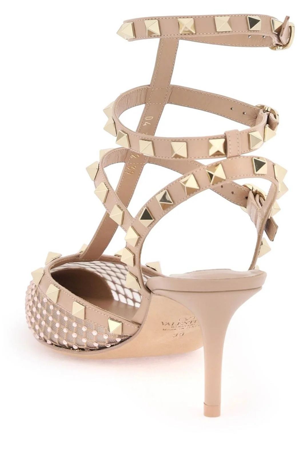 Valentino o1s22i1n0924 Mesh Rockstud Crystals Pumps in Neutro Size US 10 / IT 40 - 3 Thumbnail
