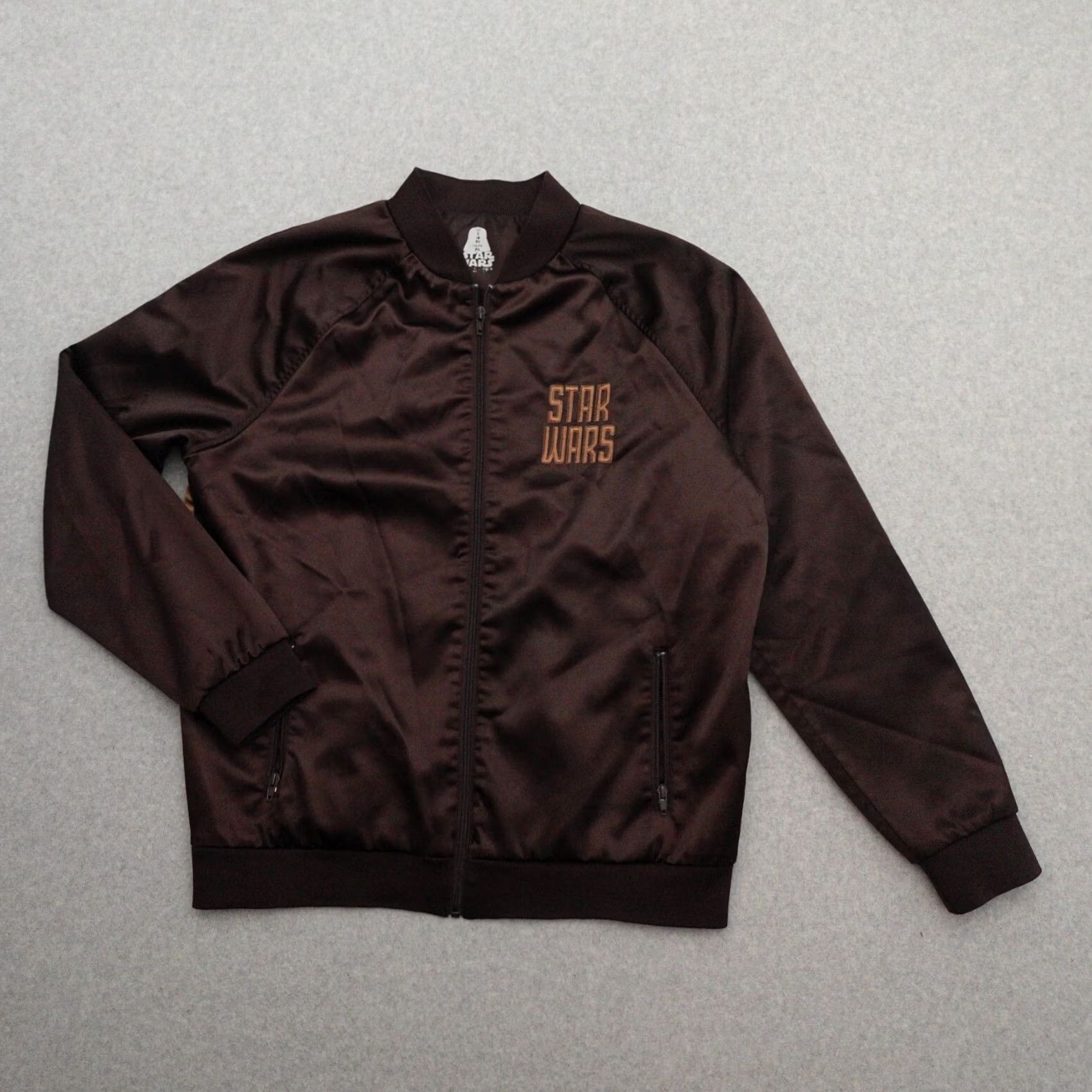 Disney VTG Disney Star Wars Large Jacket Men Brown Bomber Satin Polyester Star Wars Theme 70s 80s Vintage LT Mens Size US L / EU 52-54 / 3 - 5 Thumbnail