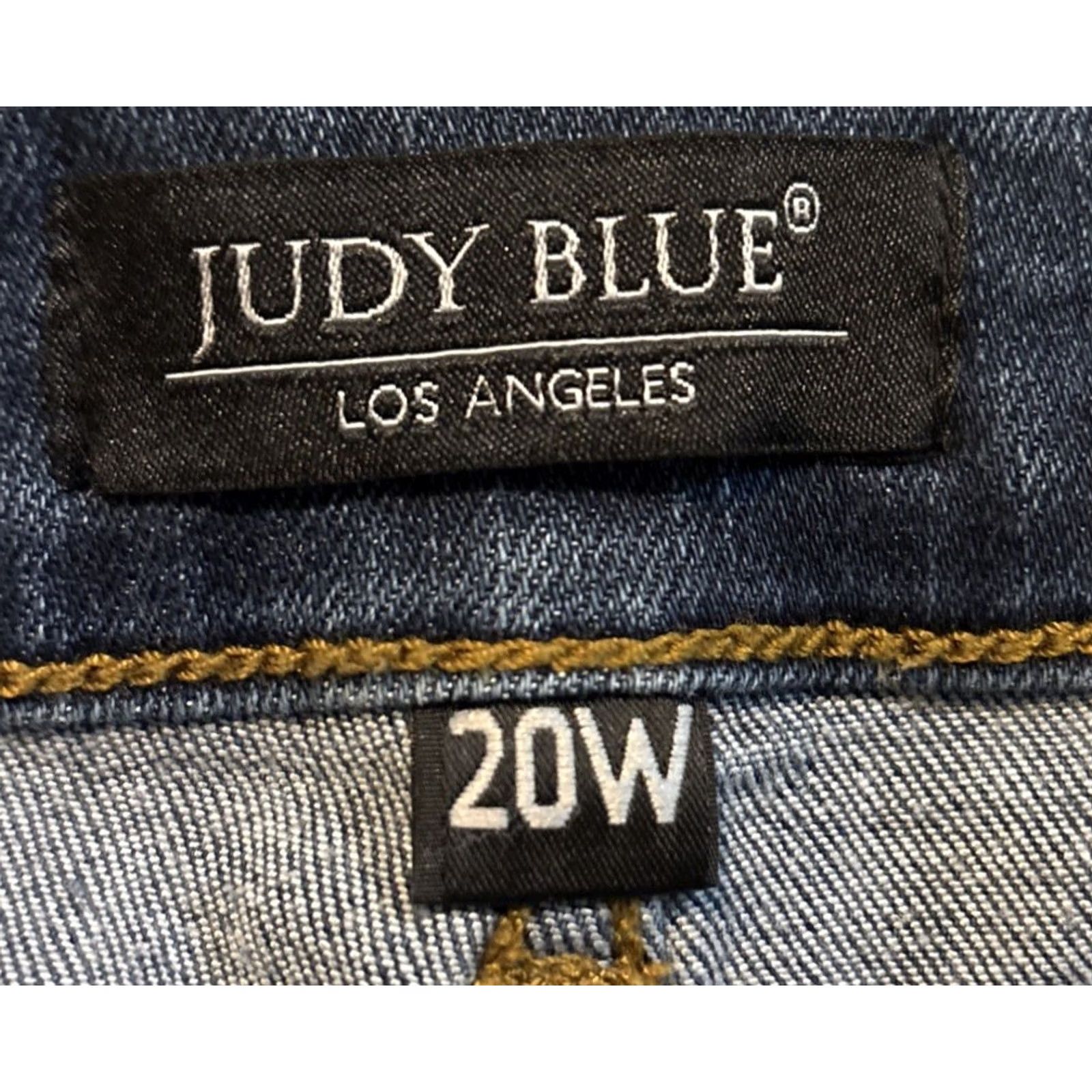 Denime Judy Blue Jeans 20W Plus Skinny Denim Distressed Leopard Print Stretch Bohemian Festival 5-Pocket Women Size 42" / US 20 - 5 Thumbnail