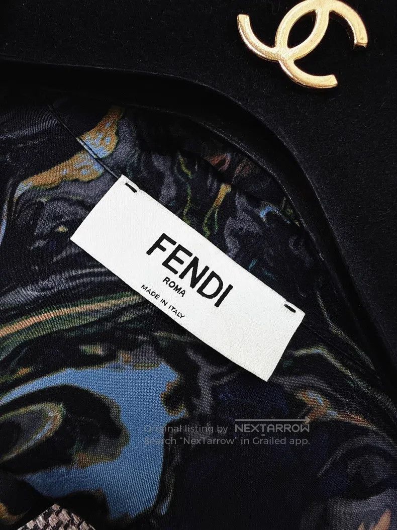 Fendi Fendi Single Breasted Ink Painting Silk Long Sleeve Shirt Size XS / US 0-2 / IT 36-38 - 6 Thumbnail