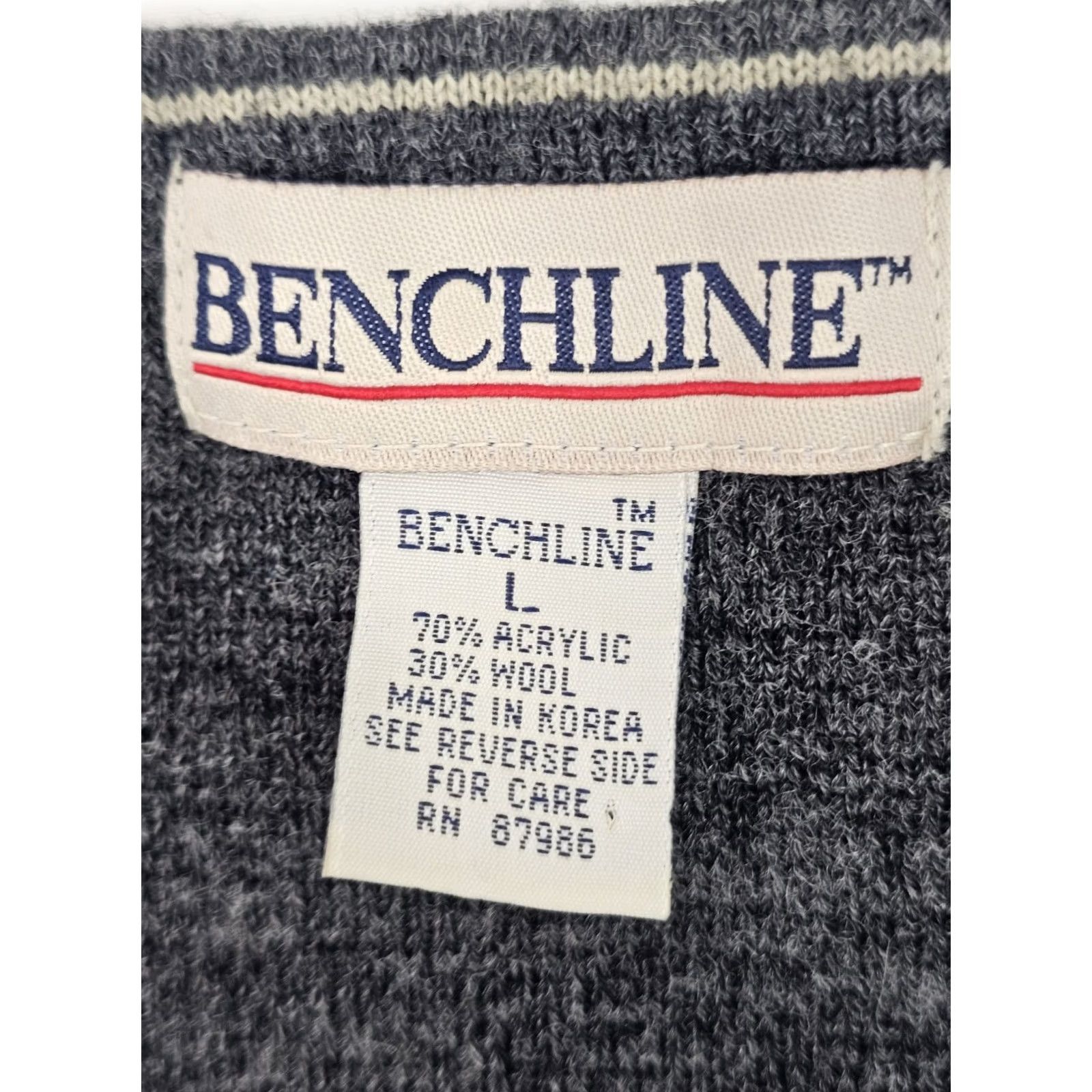Vintage Vtg Benchline Vest Men L Gray Wool Blend Sleeveless V Neck Heathered Washable Size US L / EU 52-54 / 3 - 4 Thumbnail