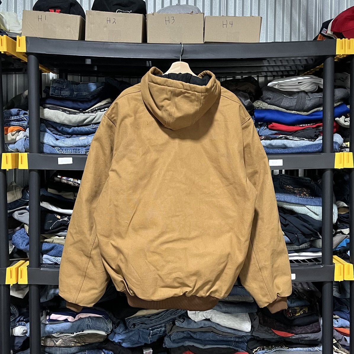 Carhartt VINTAGE HOODED CARHARTT CANVAS JACKET WORKWEAR TAN LARGE Size US L / EU 52-54 / 3 - 2 Thumbnail