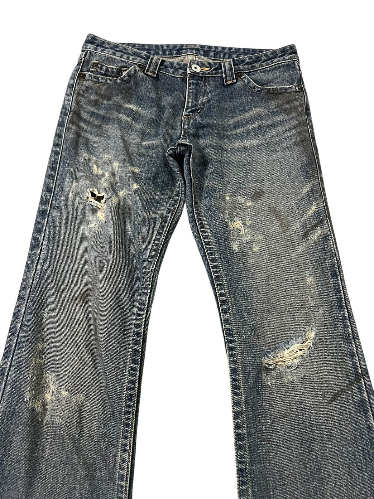 If Six Was Nine Material Girl Flare Distress Low Rise Bootcut Jean Size US 31 - 4 Thumbnail