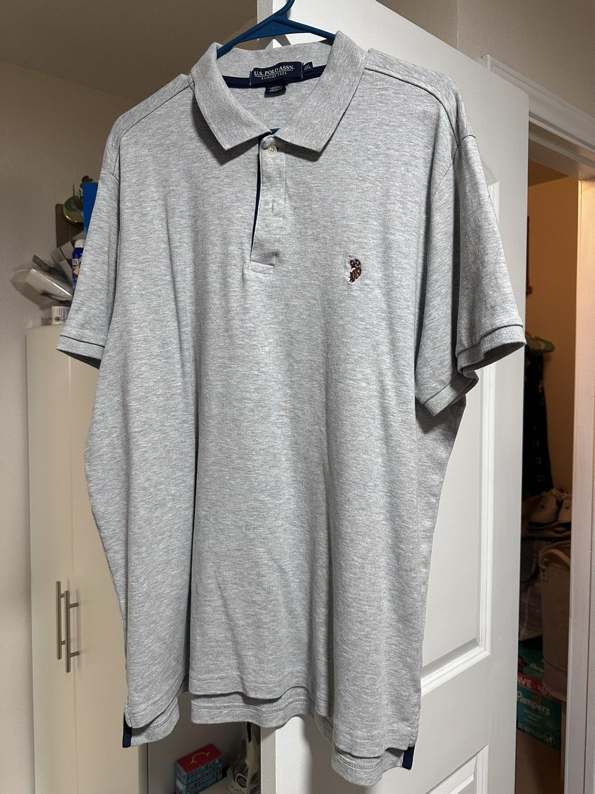 U.S. Polo Assn. U.S. Polo Assn. Men's Interlock Polo Gray Shirt Size US XXL / EU 58 / 5 - 1 Thumbnail
