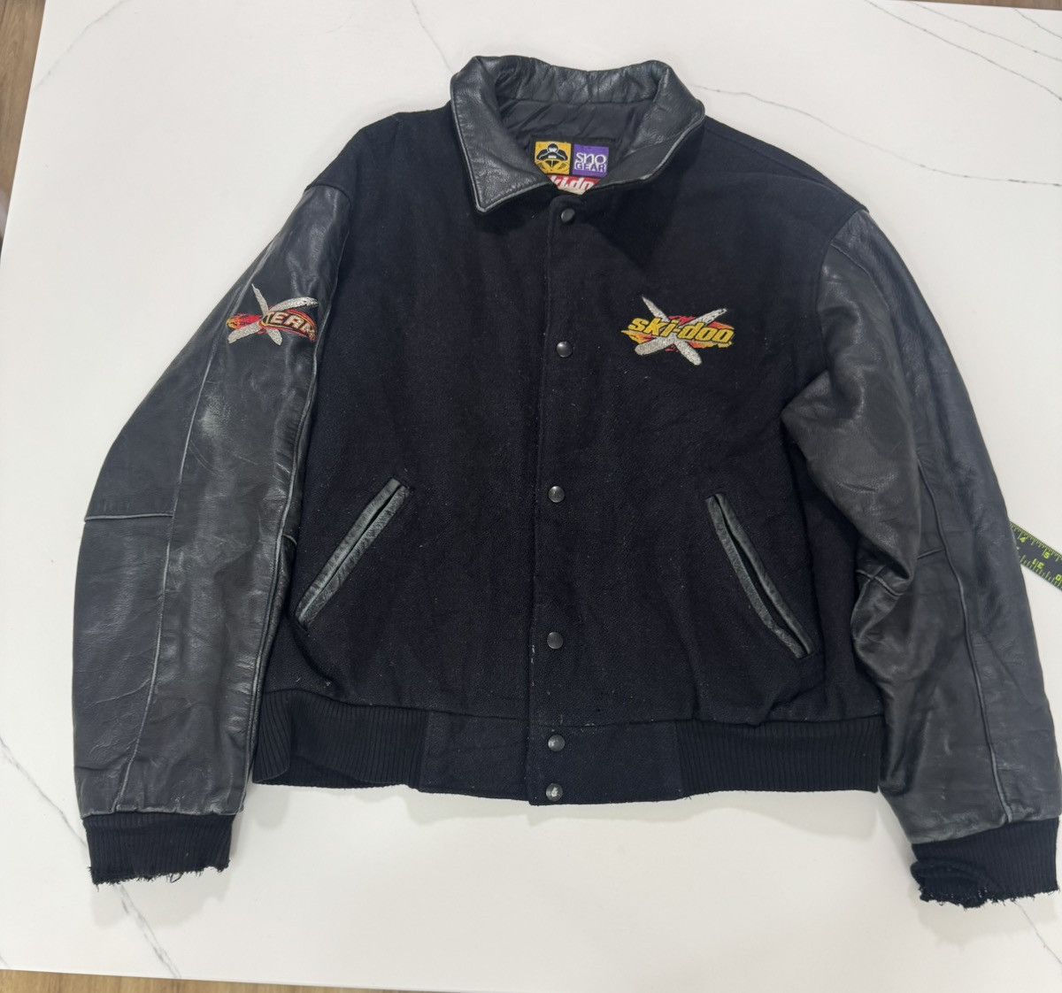 Ski-Doo Vintage Ski-Doo Leather & Wool Varsity Jacket Made in Canada Size US L / EU 52-54 / 3 - 2 Thumbnail