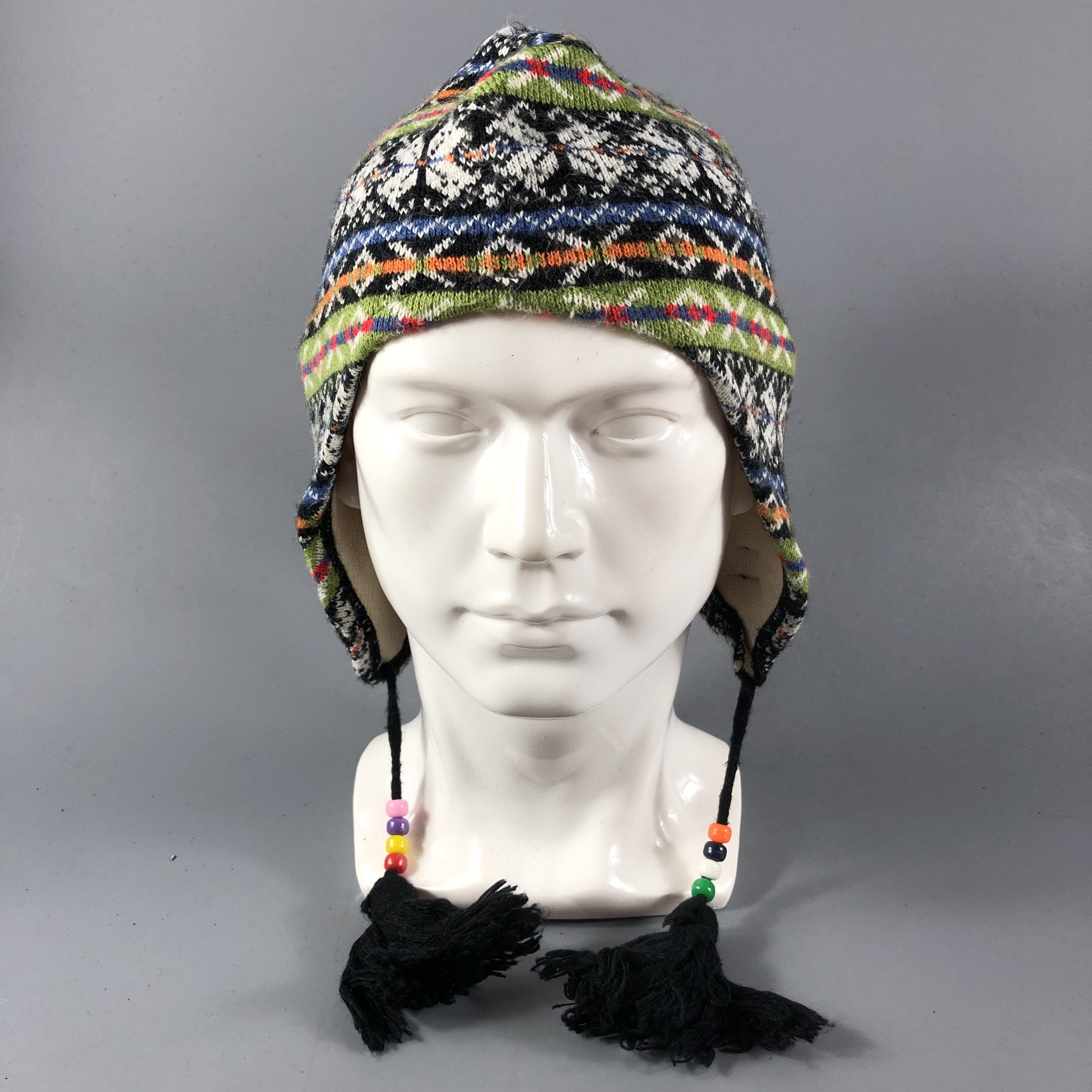 Vintage Casse Tete Earflap Navajo Beanie Snowcap Snow Hat B595 Size ONE SIZE - 1 Thumbnail