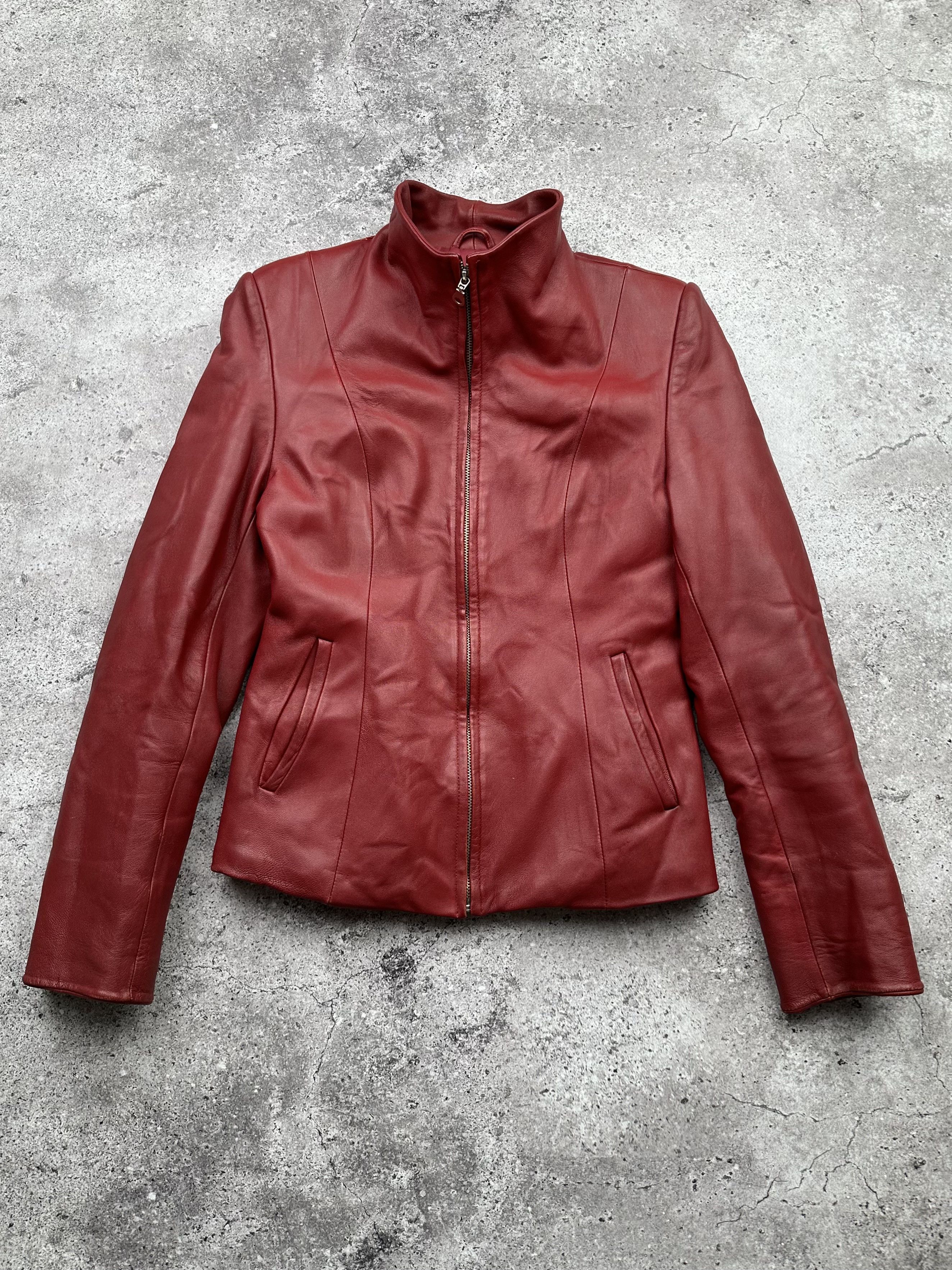 image of Avant Garde x Leather Jacket Vintage Leather Jacket in Red, Women's (Size XS)