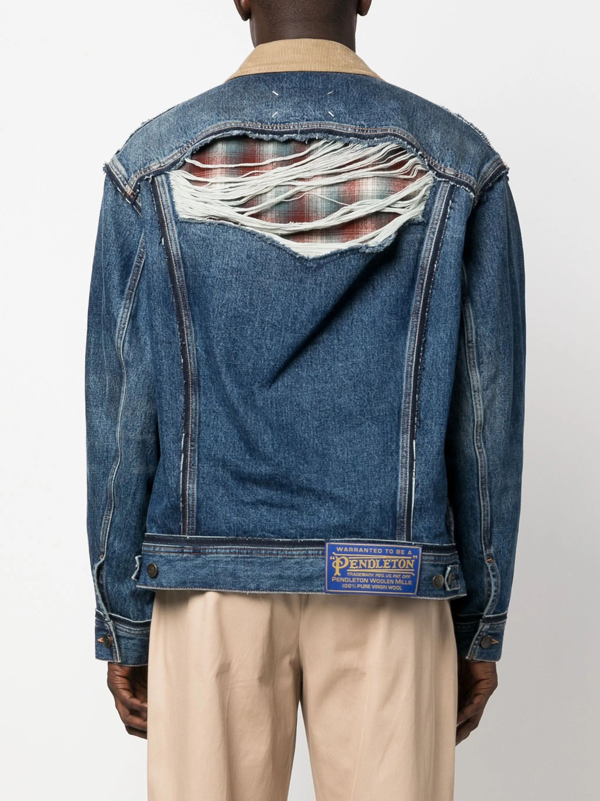 Maison Margiela o1w1db10525 Distressed Denim Jacket in Blue Size US M / EU 48-50 / 2 - 4 Thumbnail