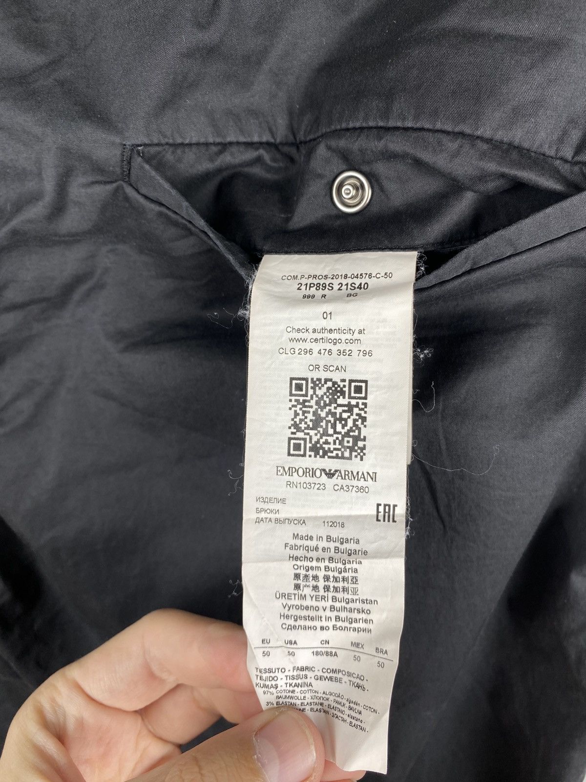 Emporio Armani Emporio Armani Cotton Jogger Pants size 50 Size US 32 / EU 48 - 8 Thumbnail