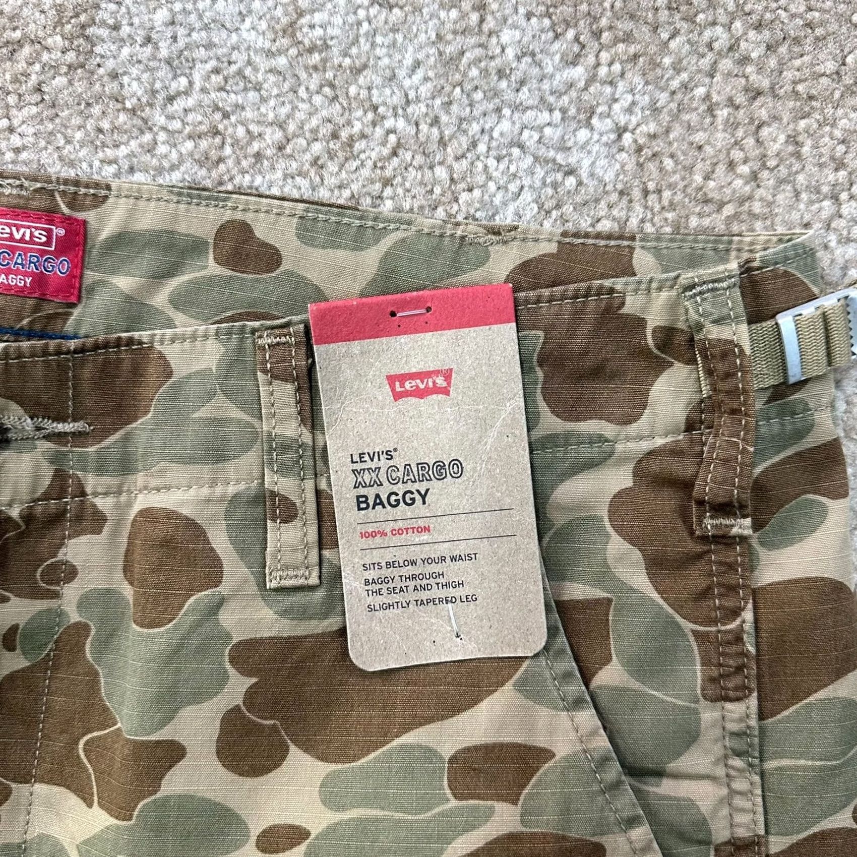 Levi's Levi's Cargo Baggy Pants Mens 32x32 Brown Camouflage Cotton Relaxed NWT Pants Size US 32 / EU 48 - 3 Thumbnail