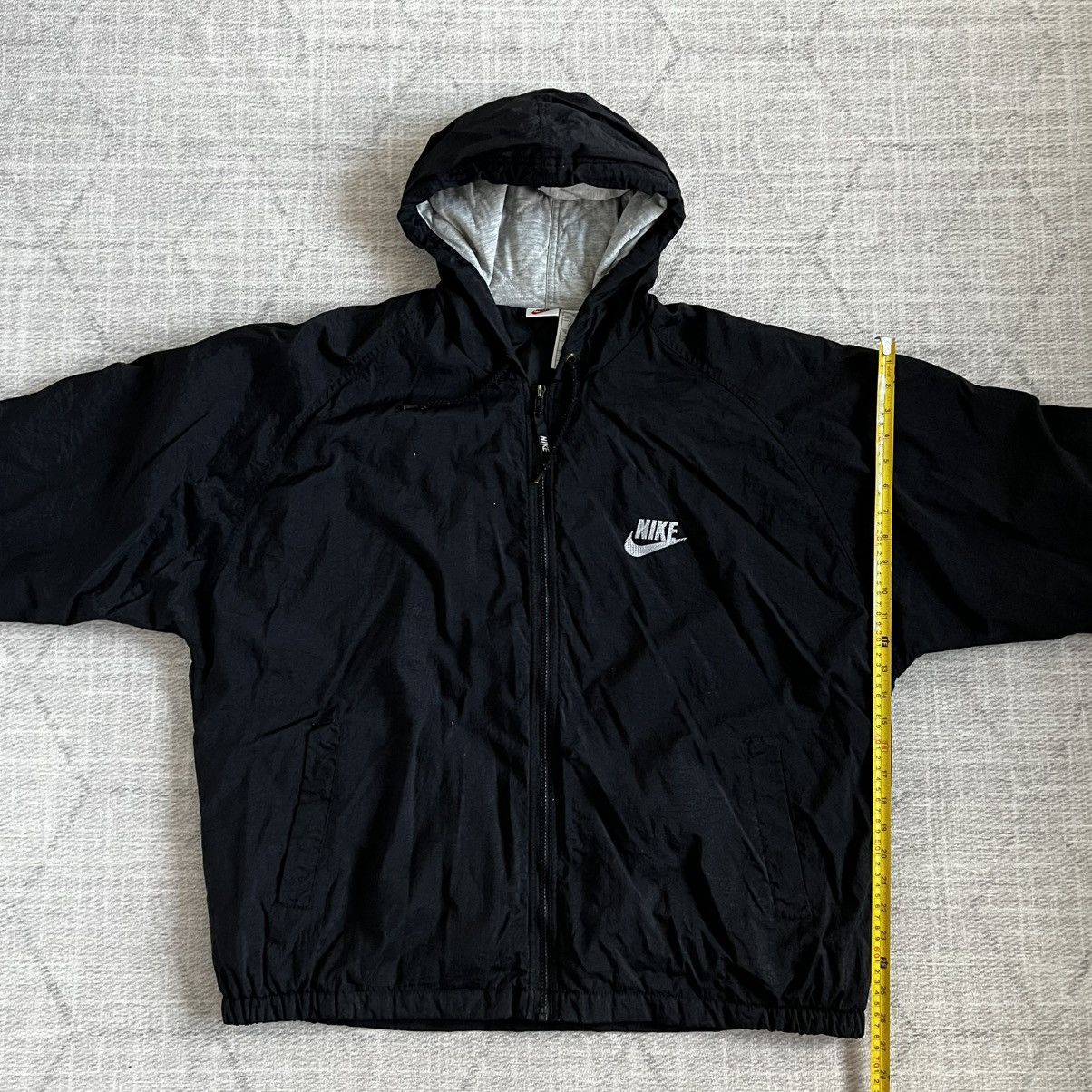 Nike Vintage 1990s Nike Air Swoosh Black Hooded Puffer Jacket Size US XL / EU 56 / 4 - 12 Thumbnail