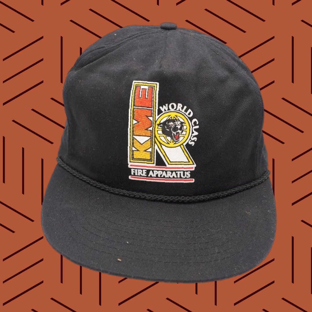 Vintage VINTAGE Snapback Trucker Farmer Hat Cap KME World Class Fire Apparatus 1980's Size ONE SIZE - 1 Thumbnail