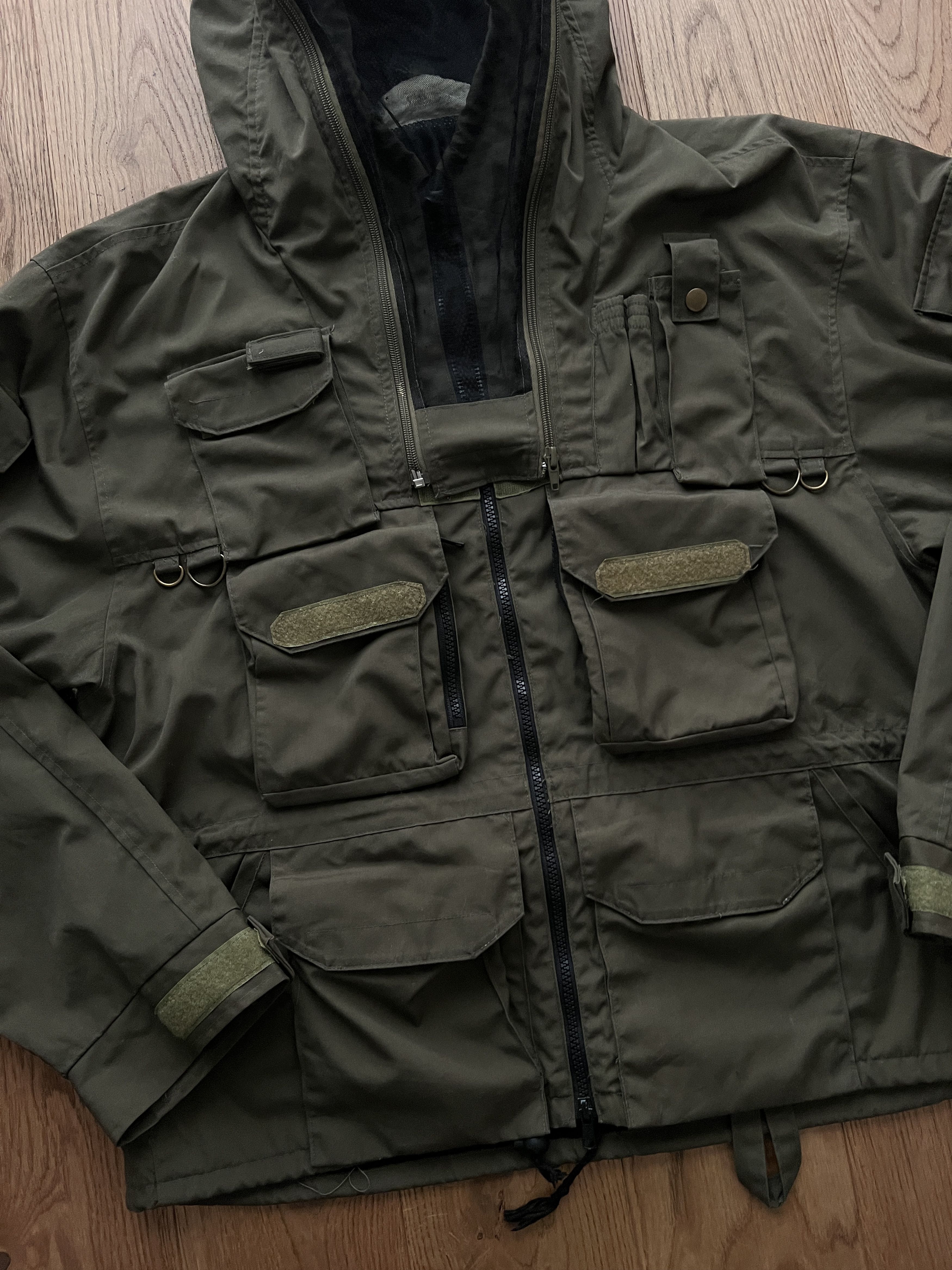 Schott Crazy VTG 90s multipocket army fishing mesh mask crop jacket Size US L / EU 52-54 / 3 - 22 Thumbnail