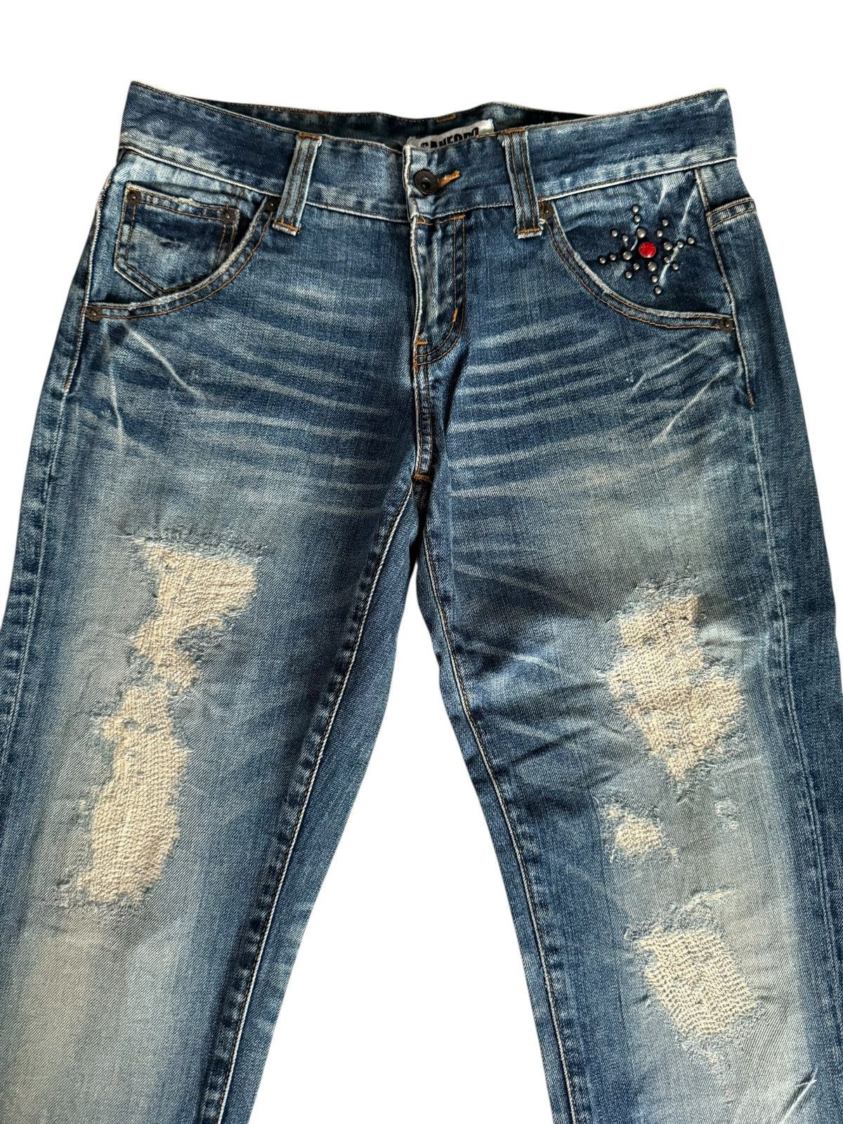 Tornado Mart Flared Jeans Sanford Distressed Faded Bootcut Denim Size US 31 - 3 Thumbnail