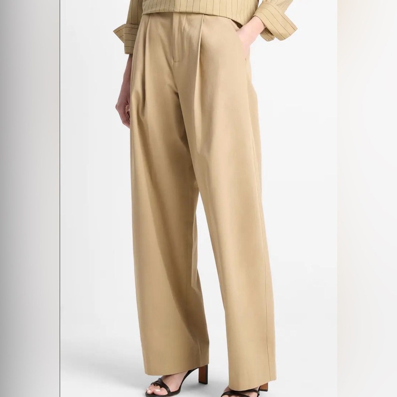 Vince Vince Beige Wide-Leg Trousers Size 30" / US 8 / IT 44 - 13 Thumbnail