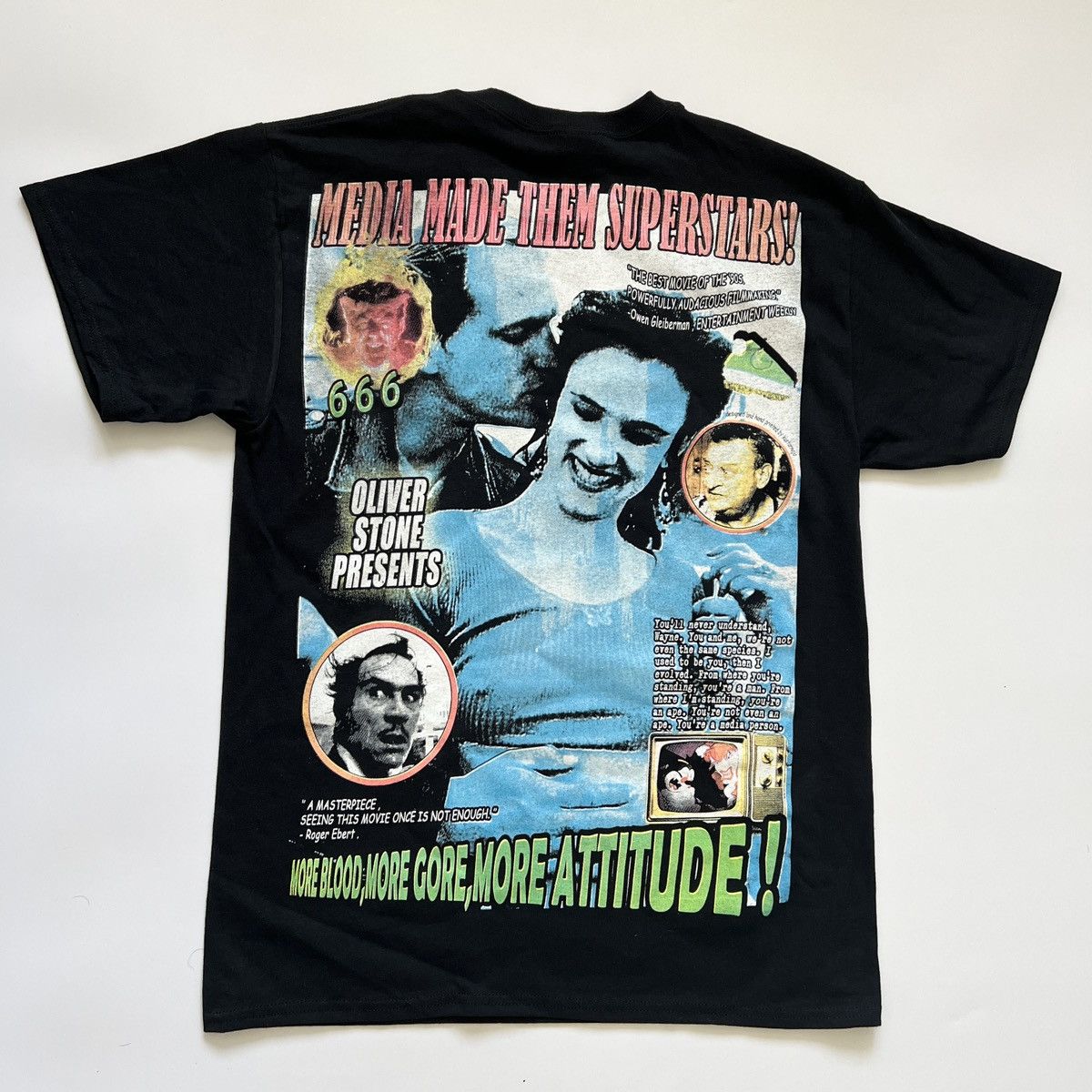 image of Movie x Vintage M Size Natural Born Killers Bootleg T-Shirt Tshirt Rap Style in Black, Men's