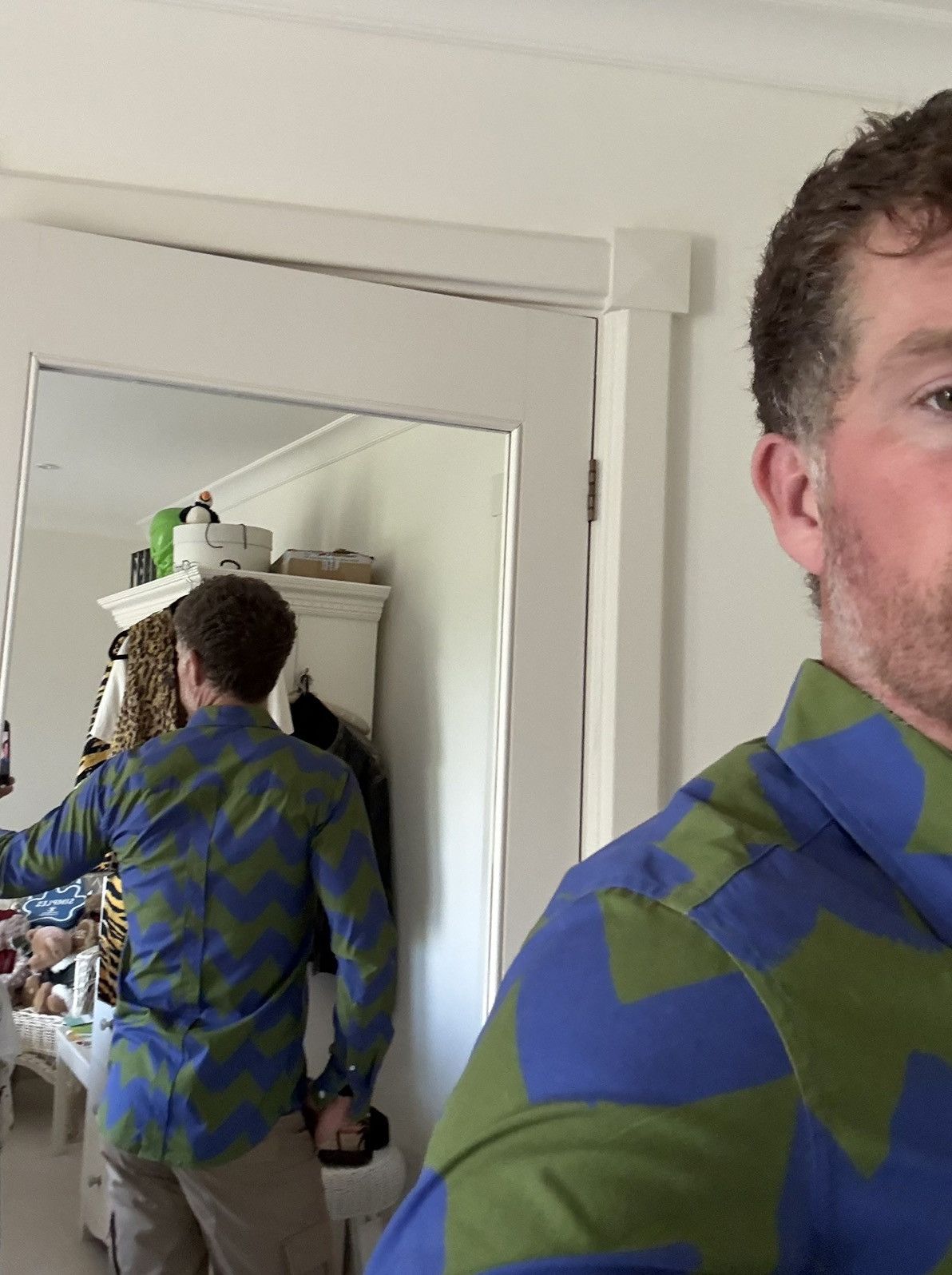 Band Of Outsiders Band of Outsiders blue green squiggle logo shirt Size US M / EU 48-50 / 2 - 8 Thumbnail