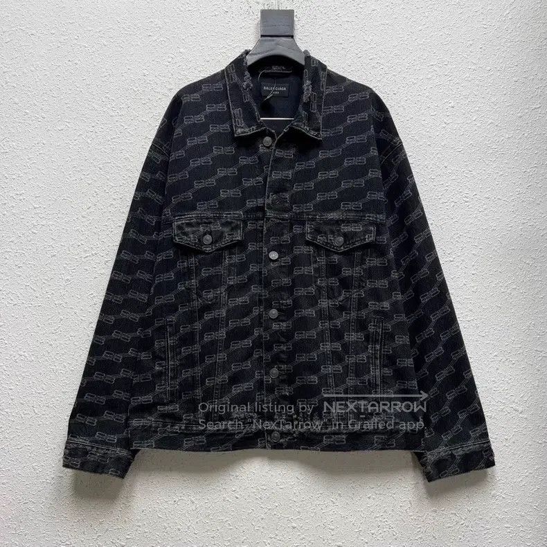 Balenciaga Balenciaga Fully Printed Lock Head Denim Jacket Size US S / EU 44-46 / 1 - 1 Thumbnail