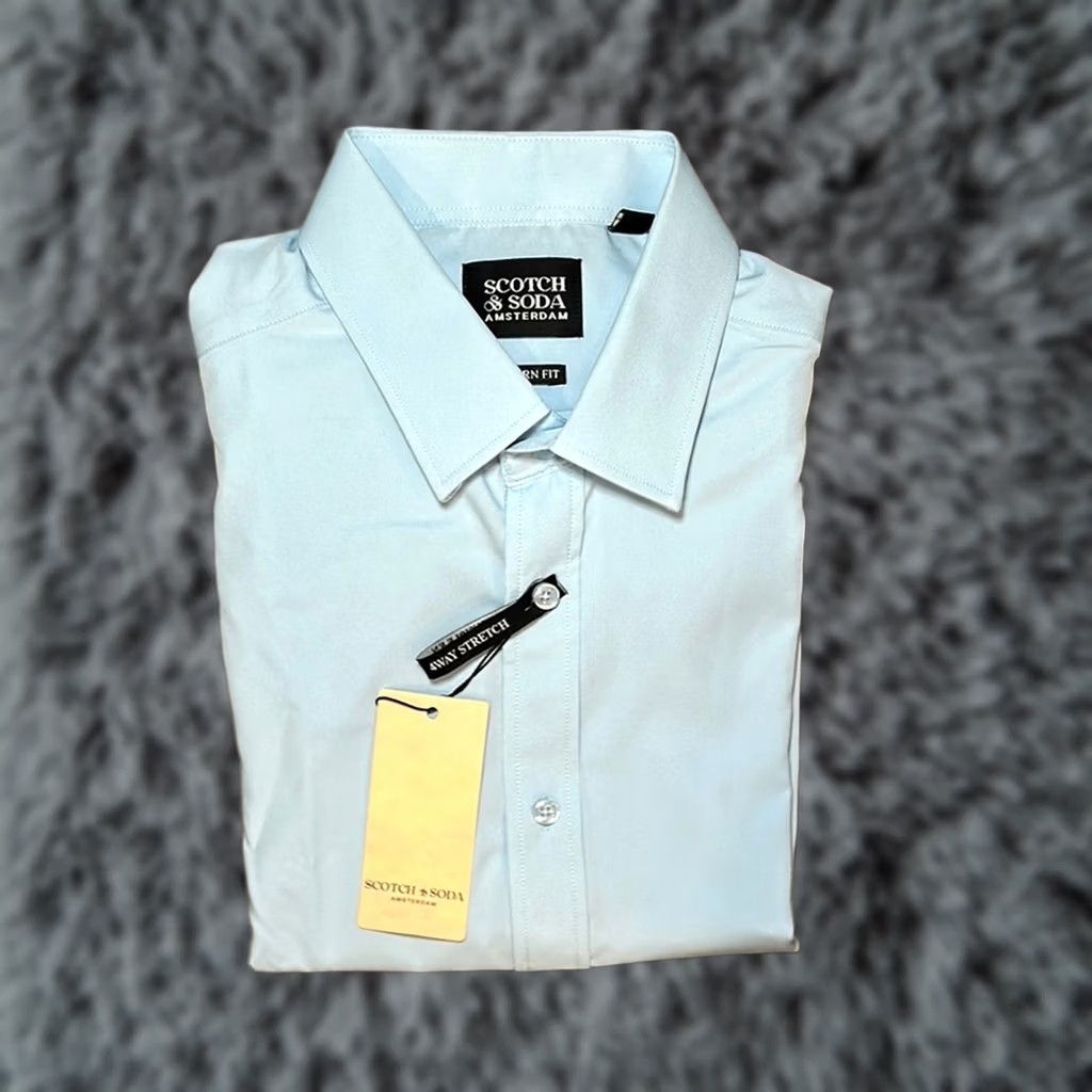 Scotch & Soda Scotch & Soda Long Sleeve Button Down 4 Way Stretch XL Men Blue Shirt 17 Adult Mens Size US XL / EU 56 / 4 - 1 Thumbnail