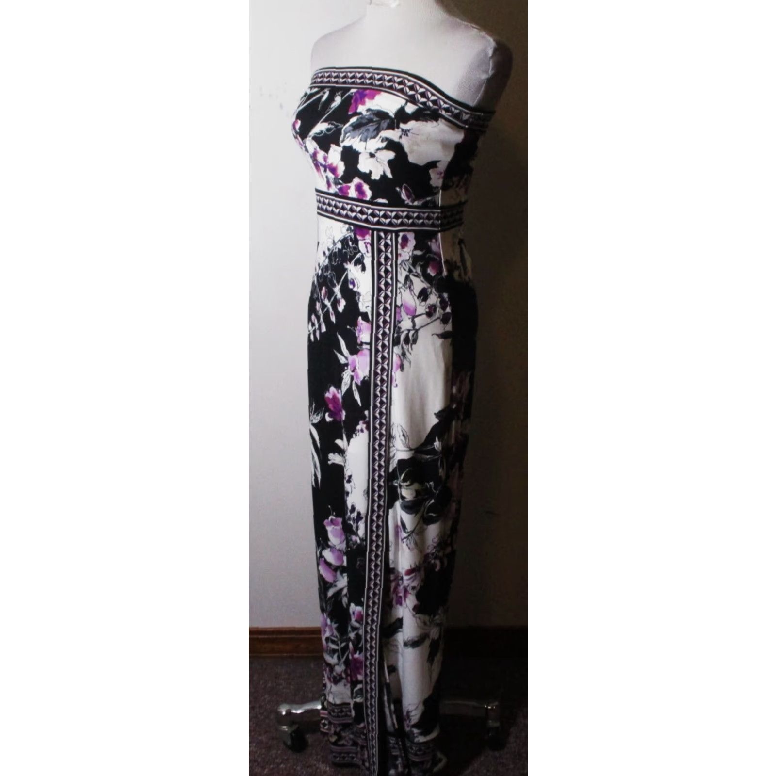 white house black market silk dress White House Black Market Black Silk Blend Tiered Halter Neck Dress