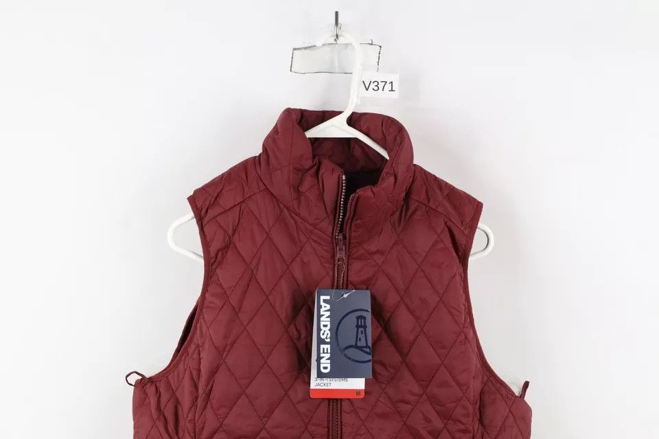 Lands' End × Vintage New Lands End 3 In 1 System Hooded Jacket Puffer Vest Red Size M / US 6-8 / IT 42-44 - 16 Thumbnail