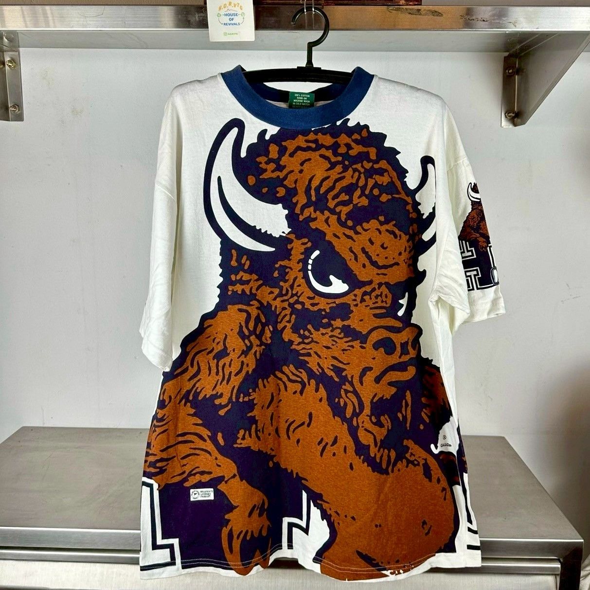 Vintage 90s Howard University Bison Mascot NCAA AOP T-shirt