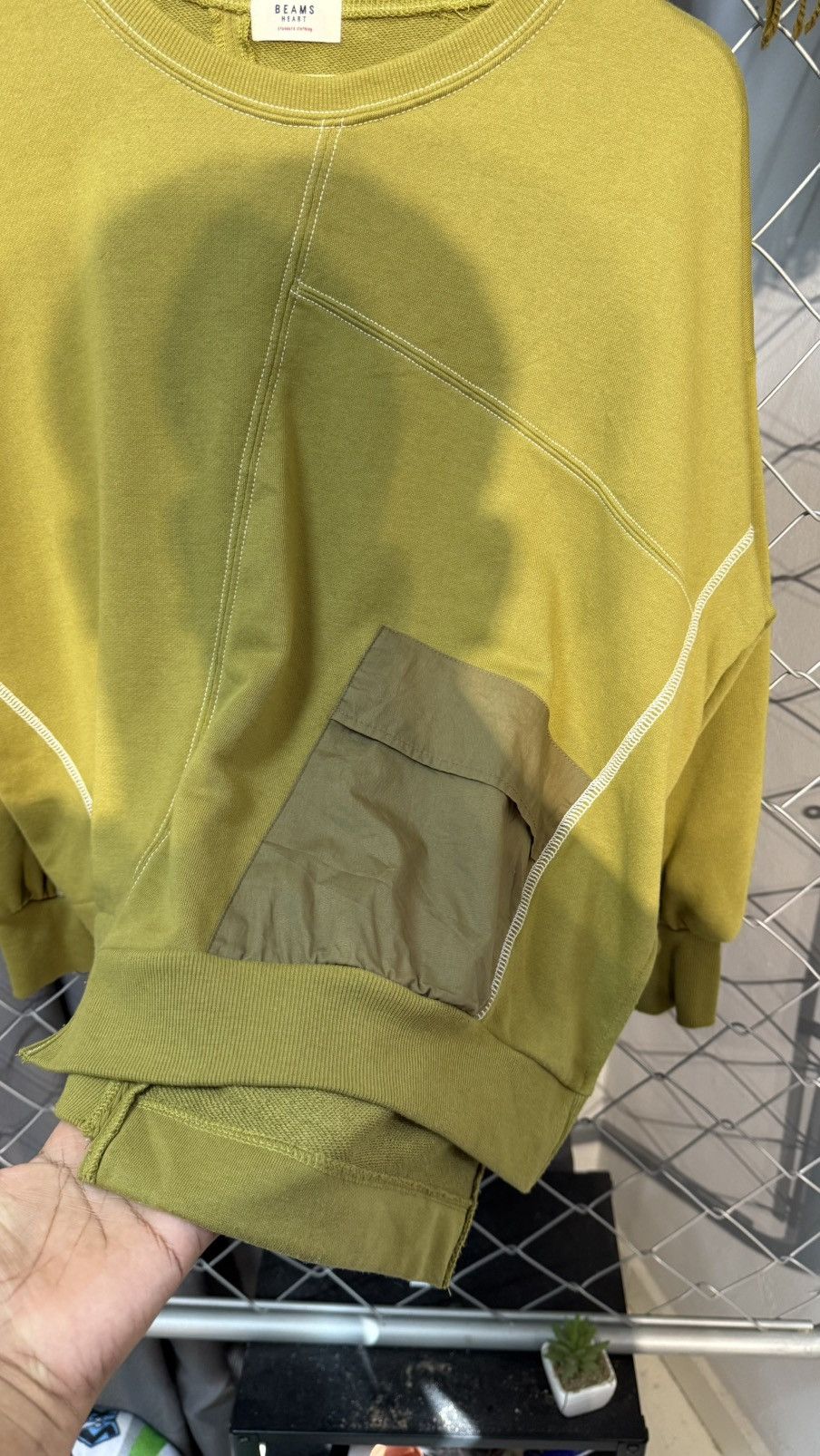 Beams Japan BEAMS HEART JAPAN SWEATSHIRT CROP 3D POCKET SWEATSHIRT GREEN Size M / US 6-8 / IT 42-44 - 4 Thumbnail