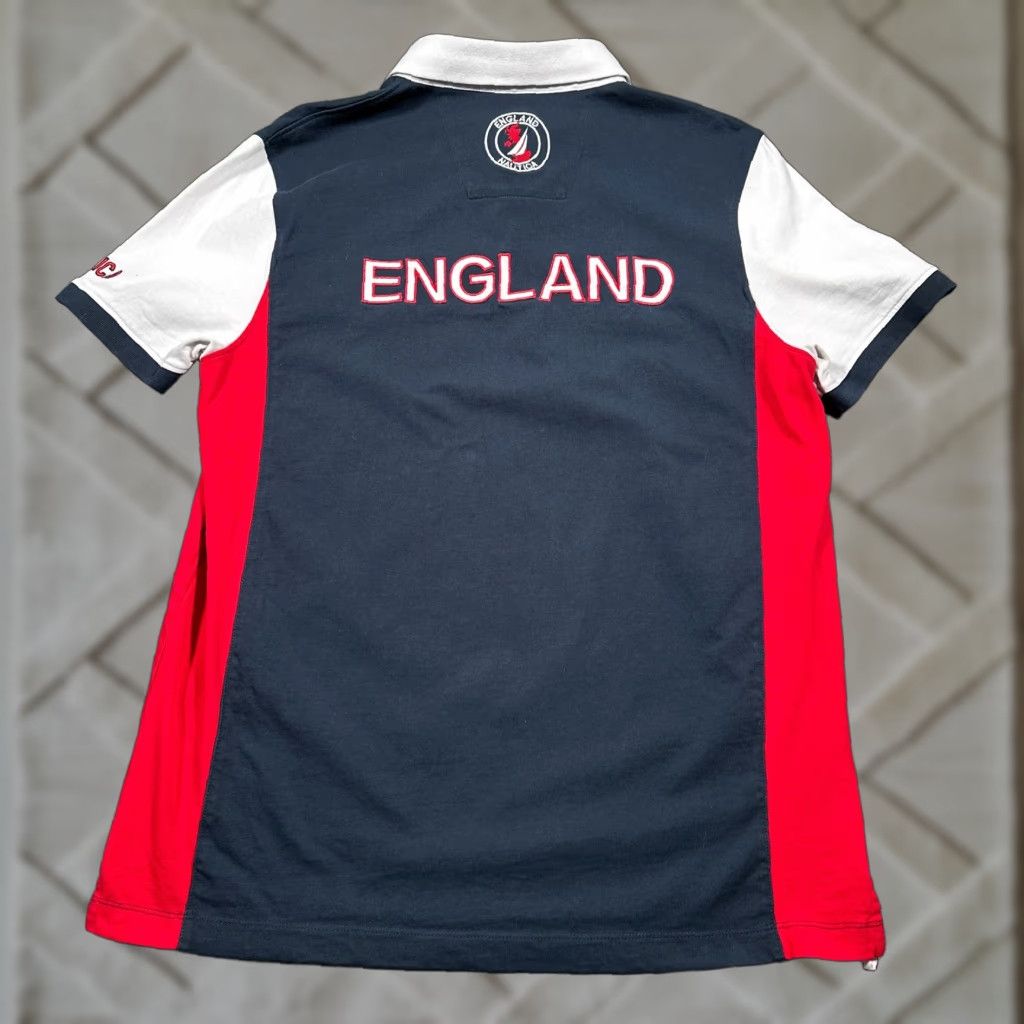 Nautica VINTAGE Nautica England Polo Shirt Men XL Navy Red White 2018 Slim Fit Union Jack Patch Size US XL / EU 56 / 4 - 1 Thumbnail