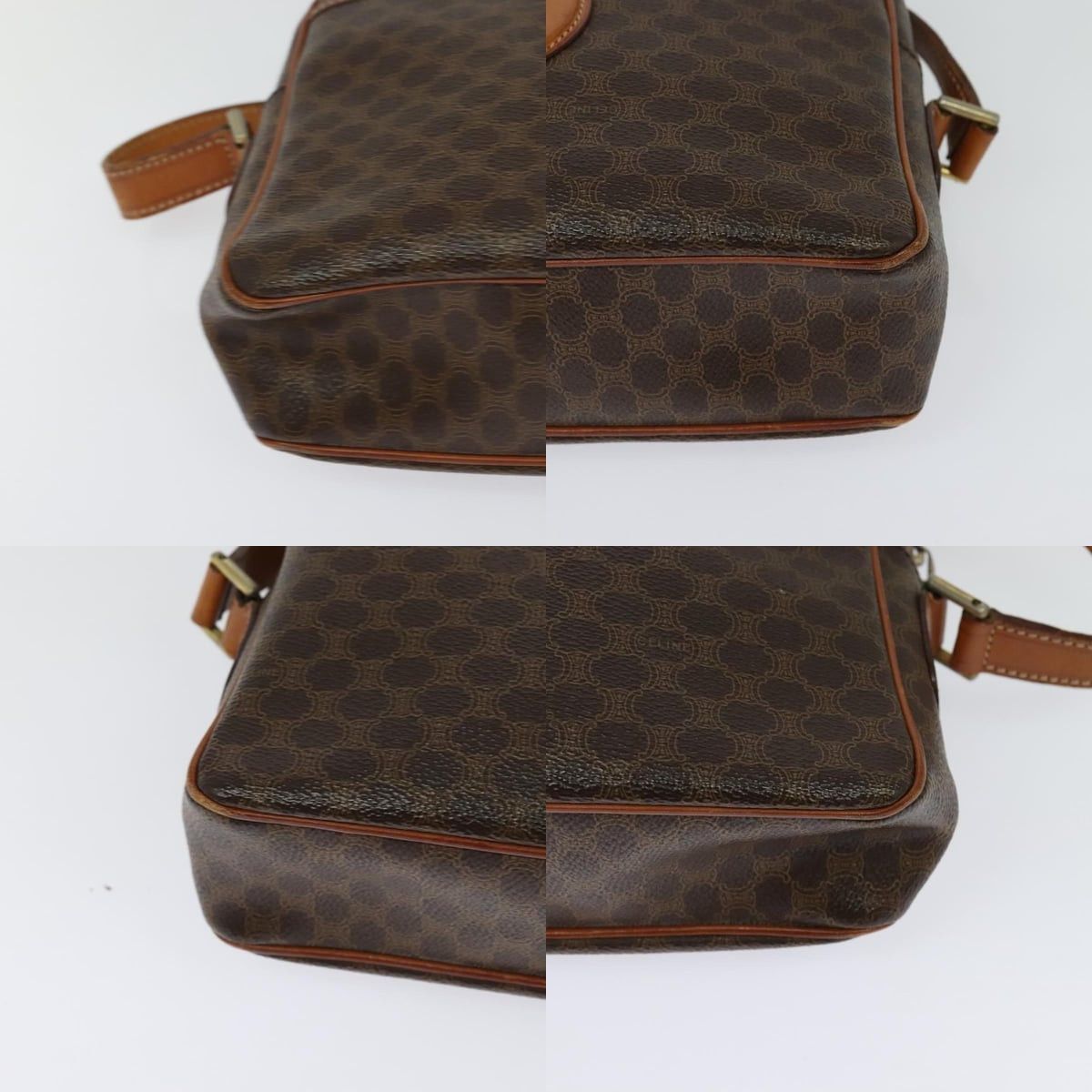 Celine CELINE Macadam Canvas Shoulder Bag Pvc Leather Brown Gold Size ONE SIZE - 10 Thumbnail