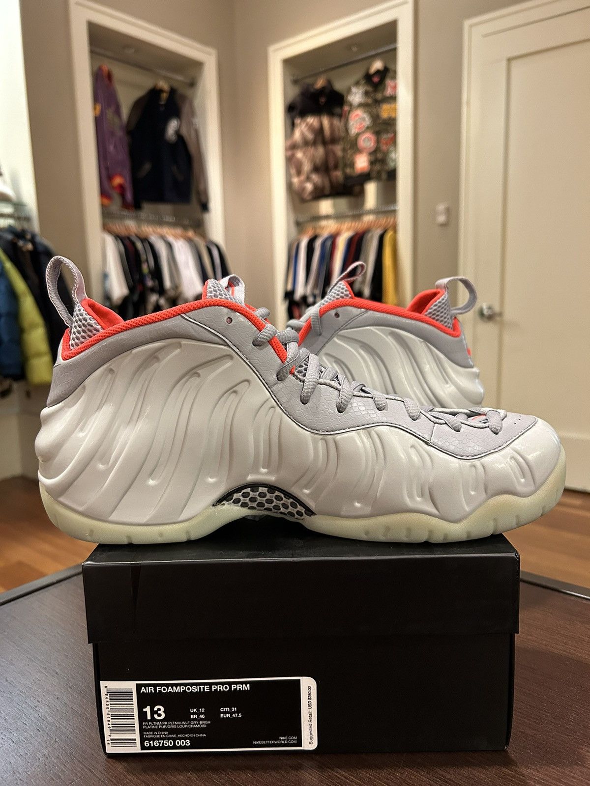 Nike Nike Air Foamposite Pro Pure Platinum Size US 13 / EU 46 - 3 Thumbnail
