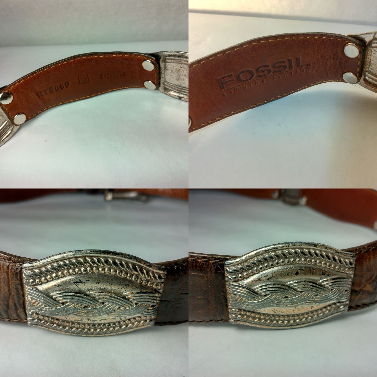 Fossil **Fossil Women Medium Brown Leather Metal Links Adjustable Belt** User: Fossil Women Medium Brown Leather Metal Links Adjustable Belt Size ONE SIZE - 9 Thumbnail