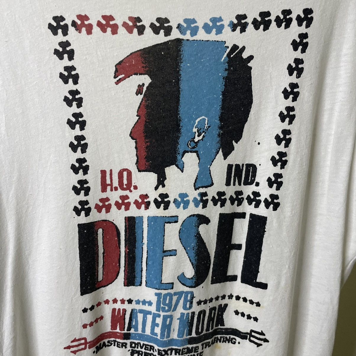 Diesel Y2K Diesel Waterwork Mohawk Graphic T Shirt Size US L / EU 52-54 / 3 - 2 Thumbnail
