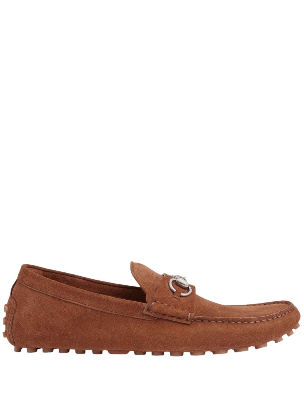 GUCCI Driver Men's Brown Suede Horsebit Loafers New