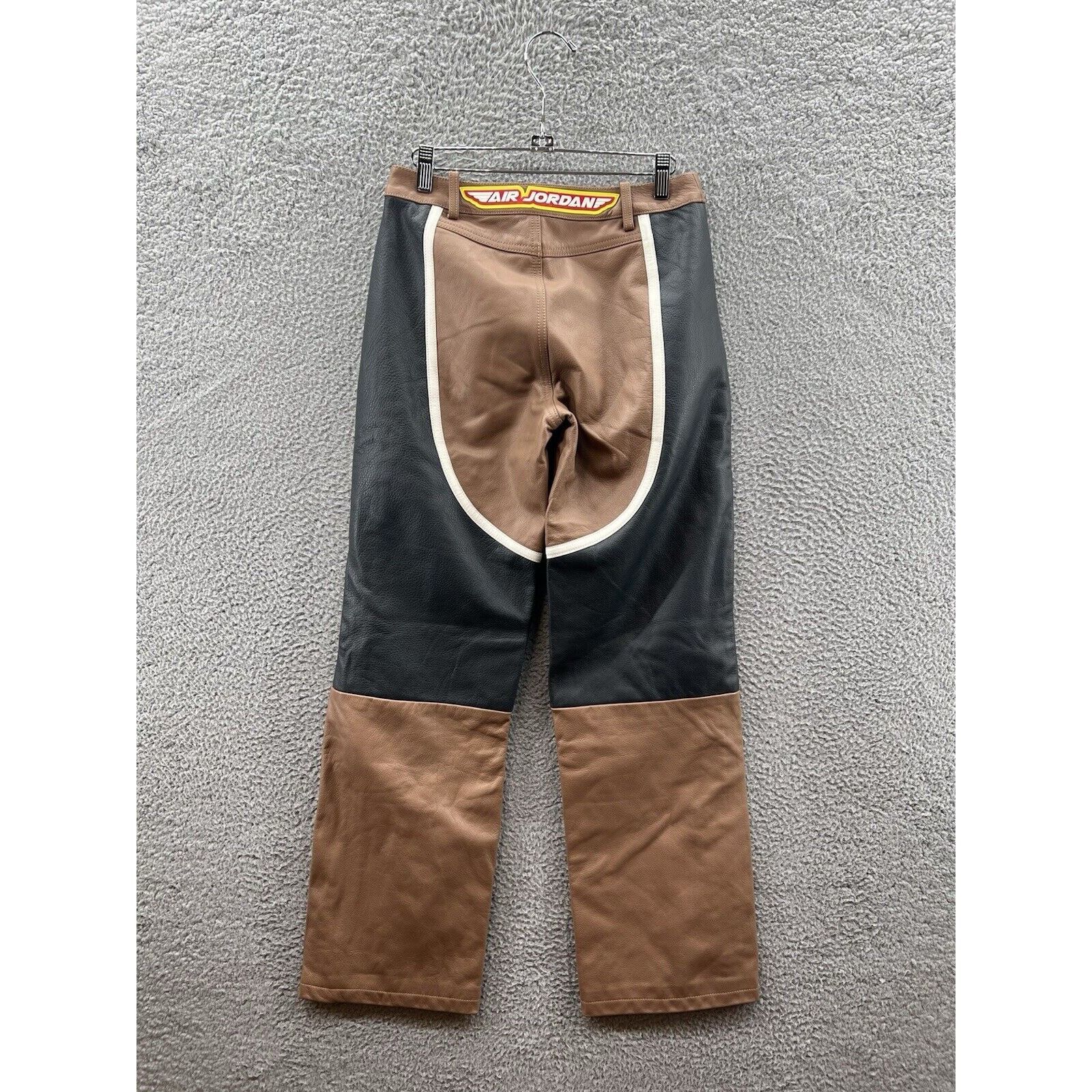 Jordan Brand Jordan Travis Scott Brown Leather Moto Pants Sz 0 DX8601-256 Size 25" / US 0 / IT 36 - 2 Thumbnail