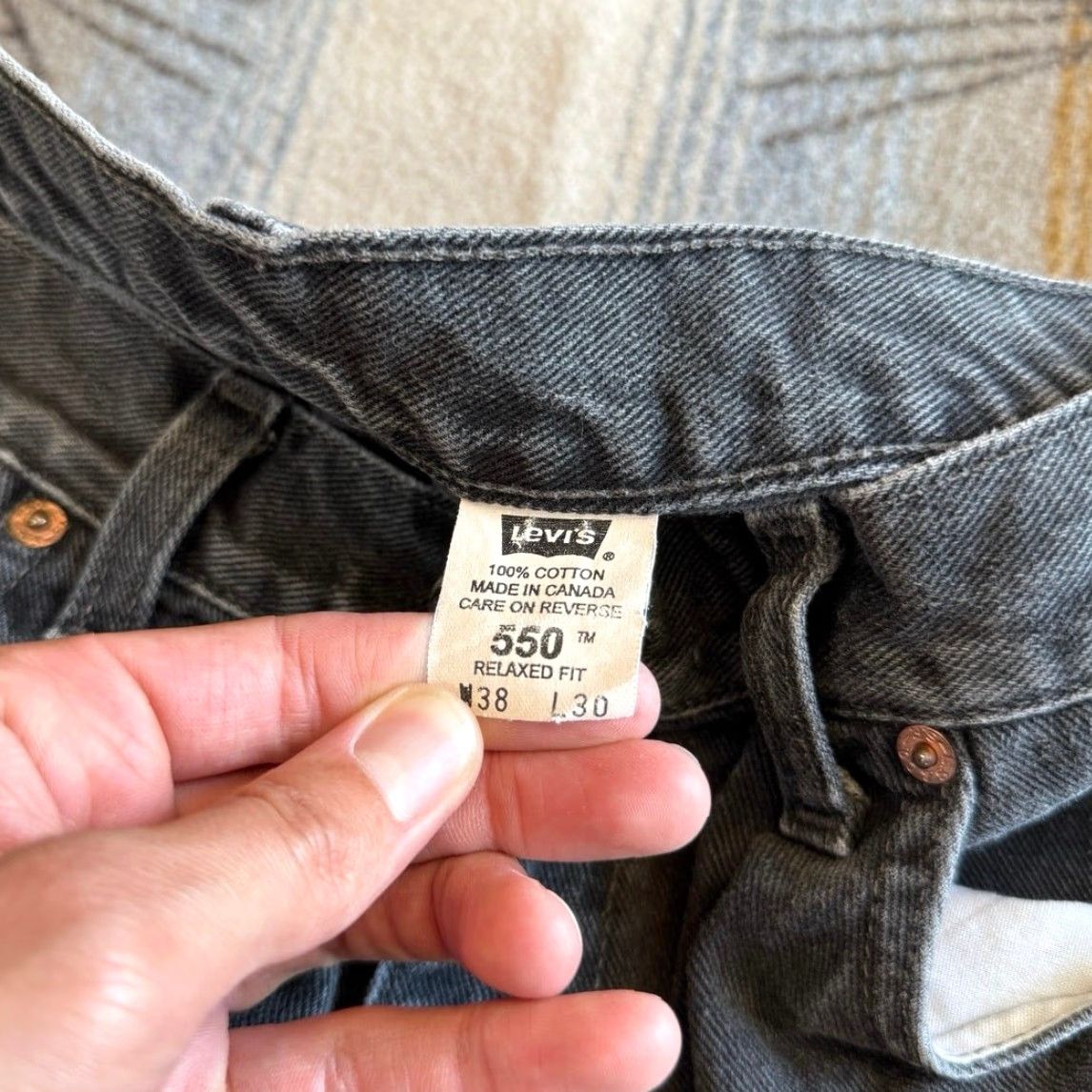 Levi's VINTAGE Levi’s 550 Relaxed Fit Black Denim Jeans 36x30 Men In Canada 90s Straight N/A Size US 36 / EU 52 - 3 Thumbnail