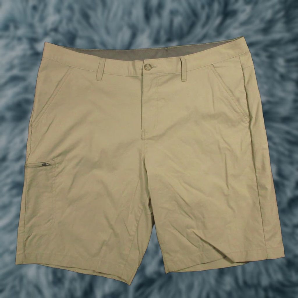 Eddie Bauer Eddie Bauer Hiking Shorts Mens 40 Nylon Elastane Zip Cargo Pocket Beige Solid 12in Inseam Regular Rise Zip Pockets Outdoor Sports Utility Size US 40 / EU 56 - 1 Thumbnail
